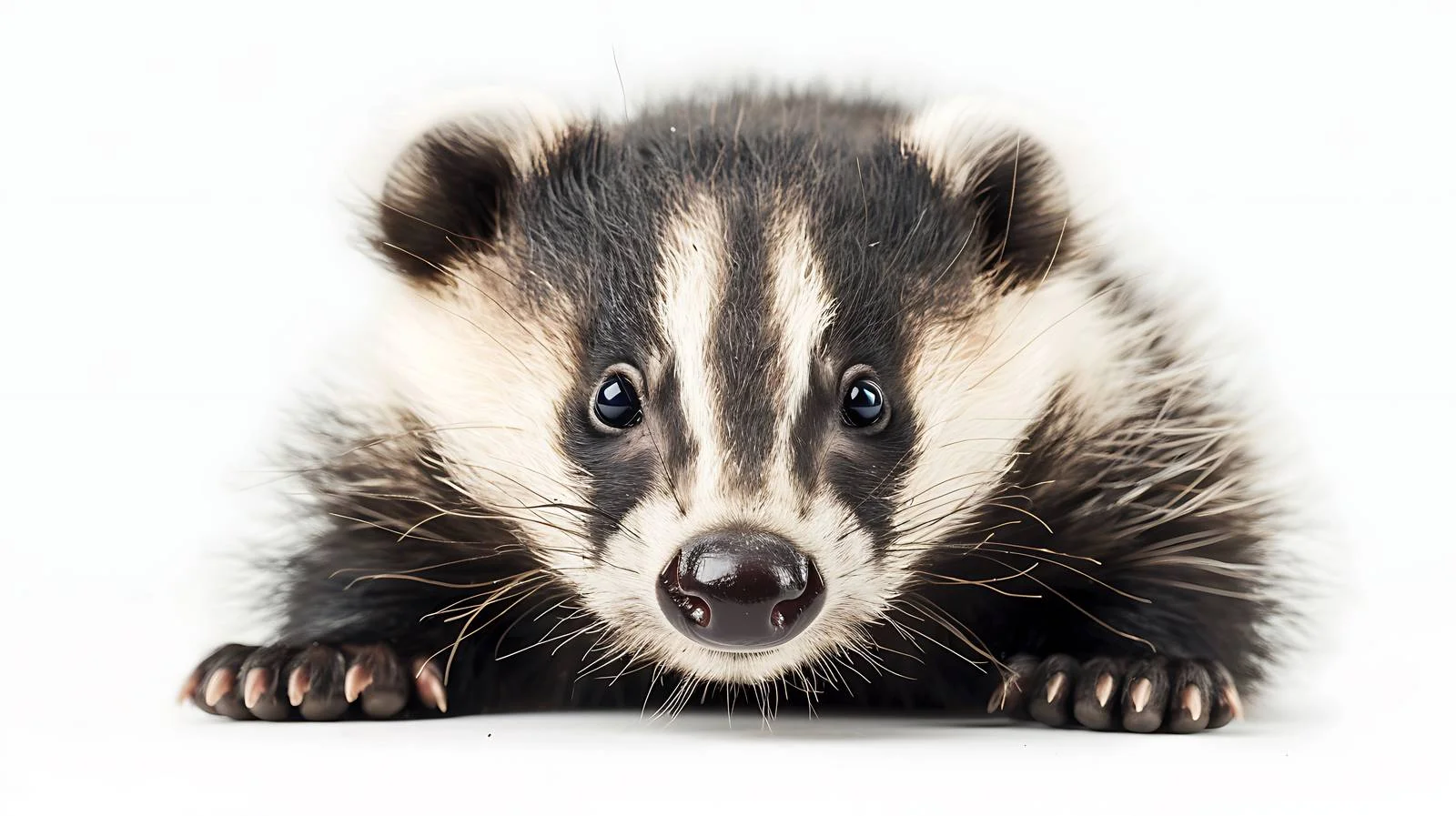 Young Badger Close-up on White Background — free download from Dotvec