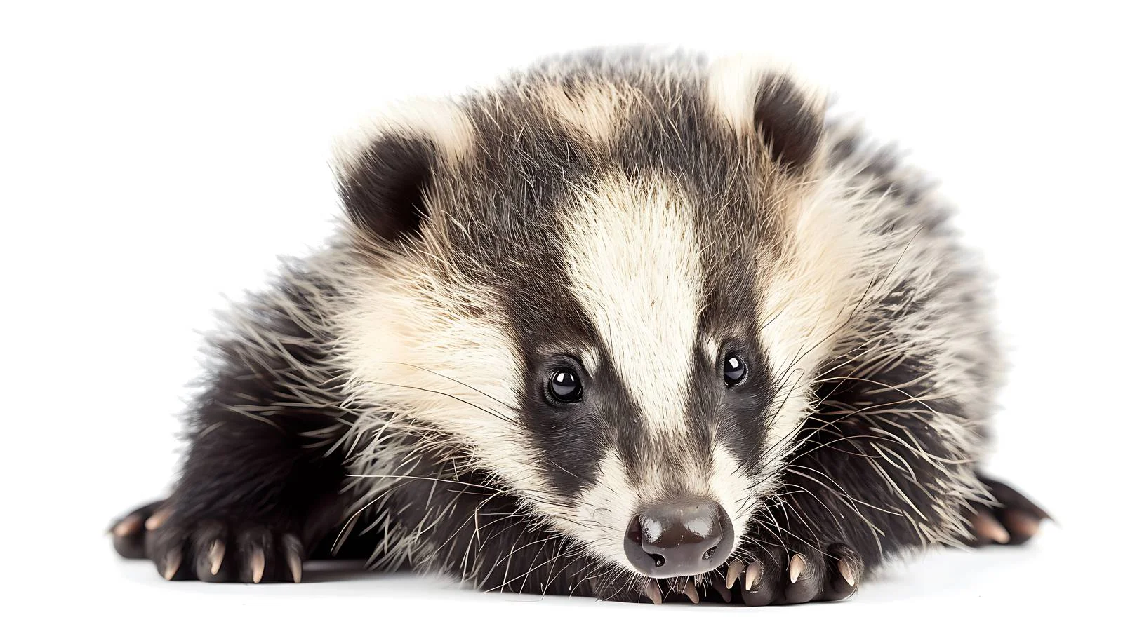 Adorable Baby Badger Close-Up Isolated on White — free download from Dotvec