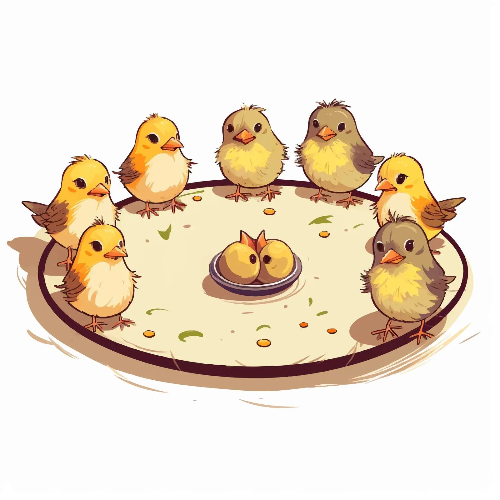 Cute Baby Birds Feeding Vector Illustration — free download from Dotvec