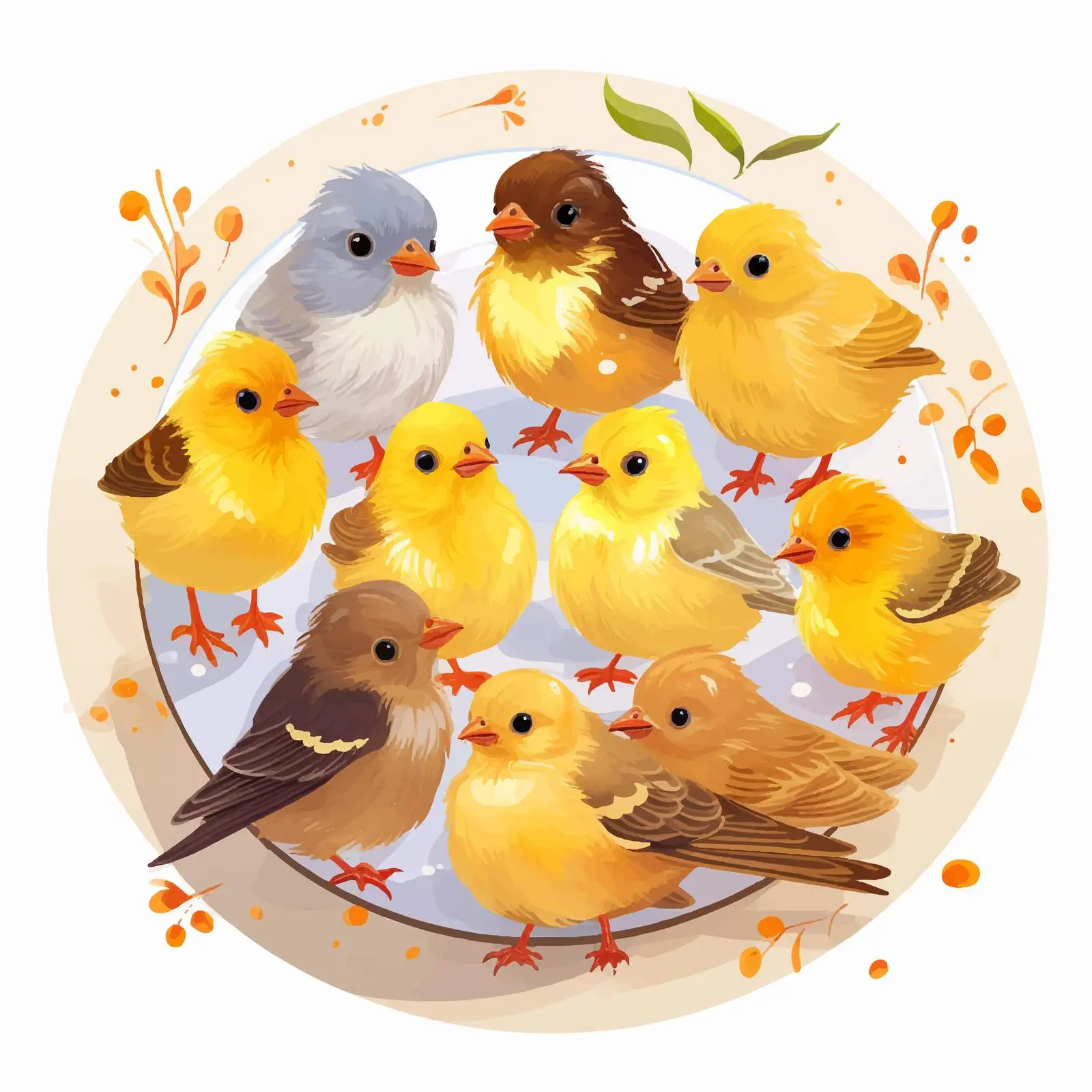 Baby Birds Feeding Vector Illustration — free download from Dotvec