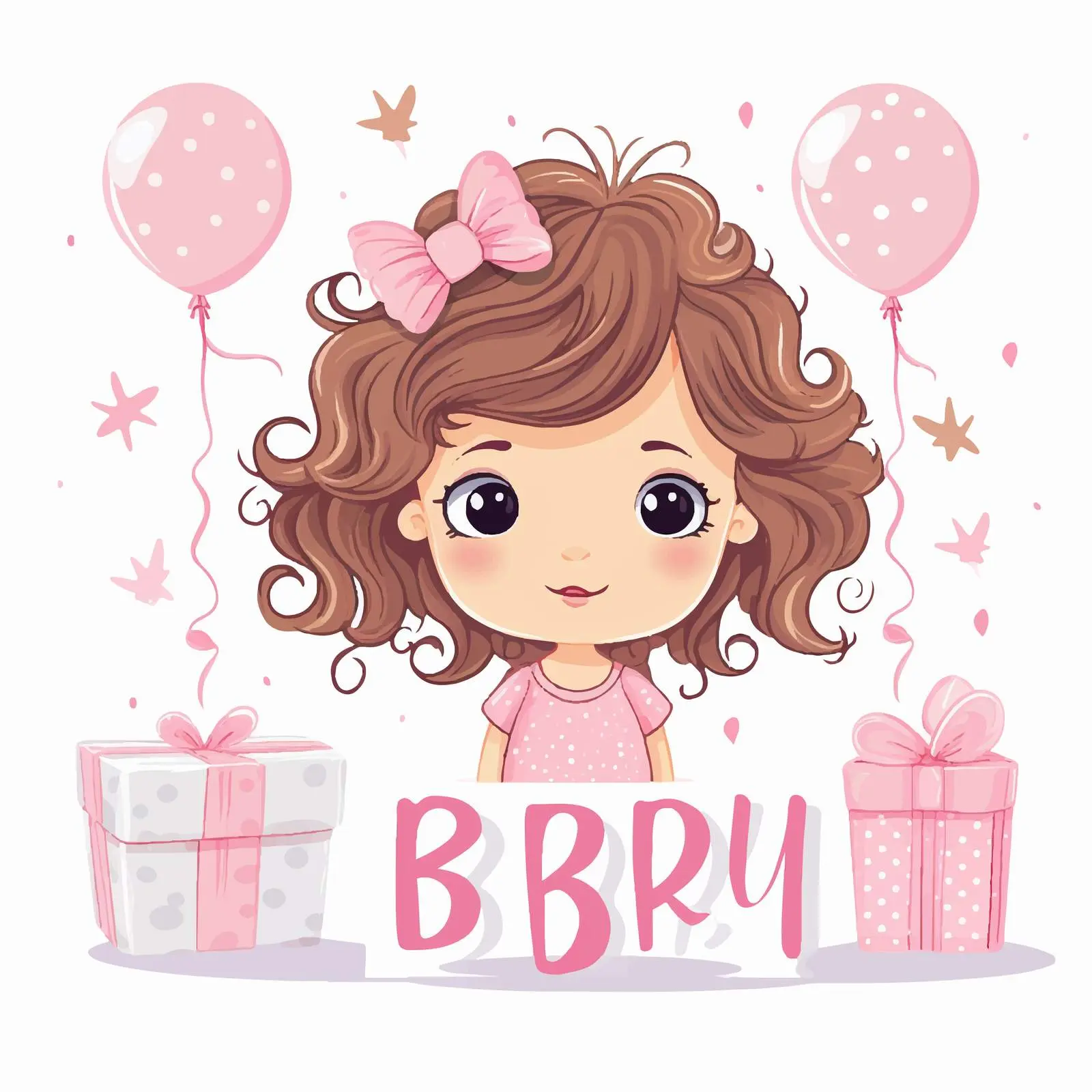 Doodle Style Baby Birthday Card Design — free download from Dotvec