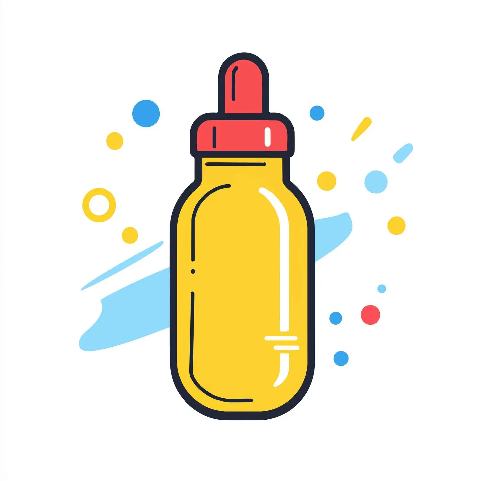 Flat Vector Baby Bottle Illustration — free download from Dotvec