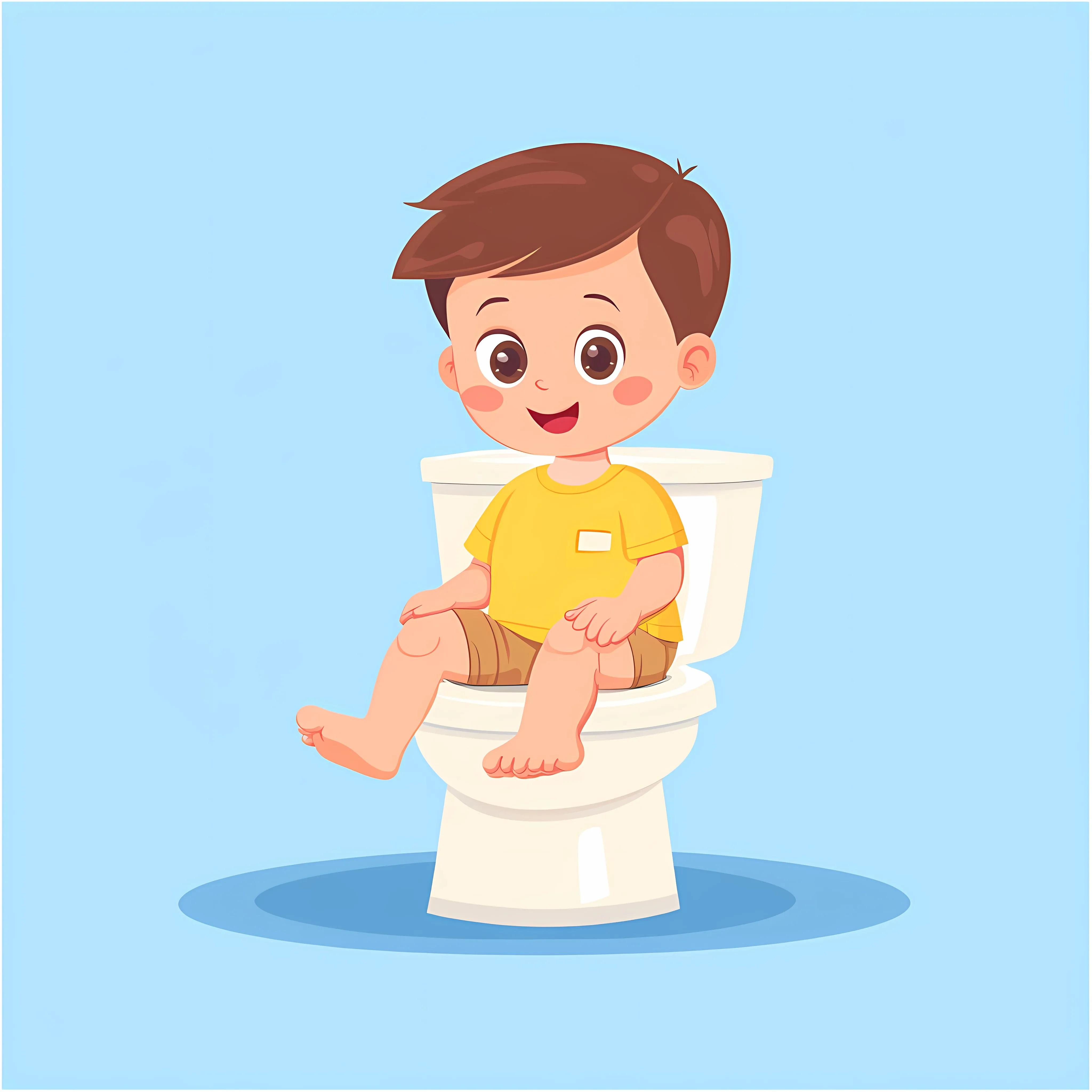 Baby Boy on Toilet Stool Unhealthy Posture Vector – free toilet humor image from Dotvec
