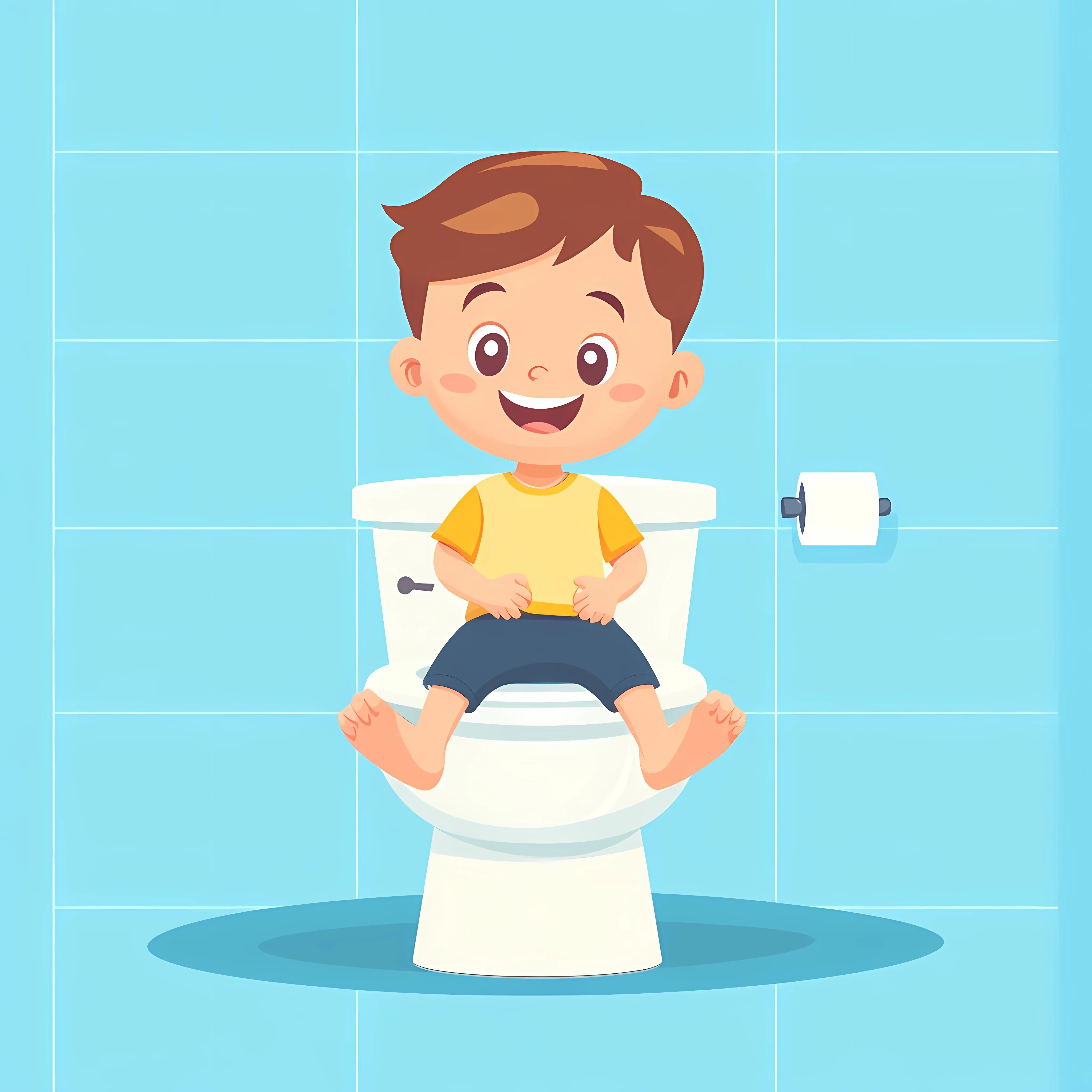 Baby Boy on Toilet in Poor Posture Vector Art — free download from Dotvec