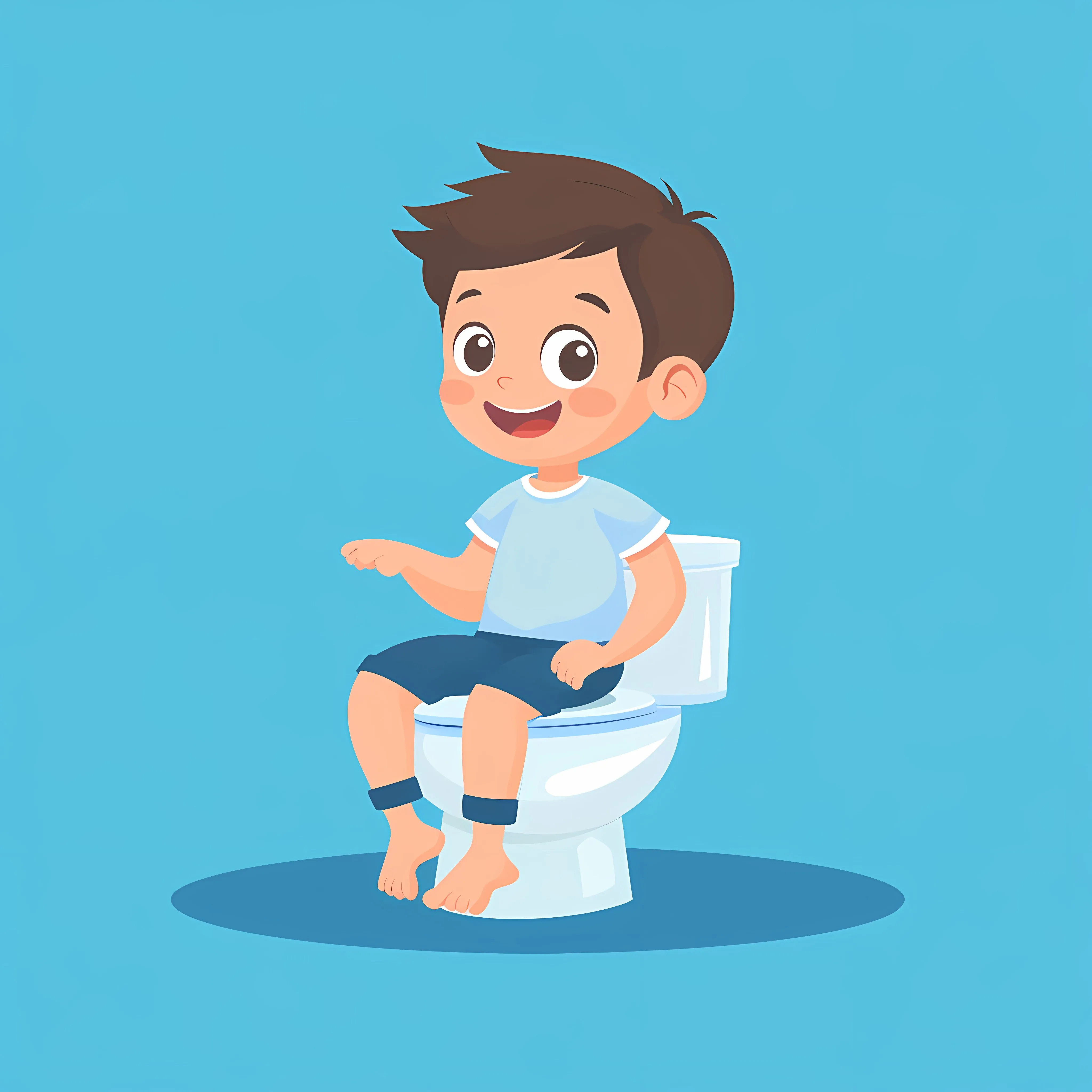 Baby Boy Sitting on Toilet in Unhealthy Posture — free download from Dotvec