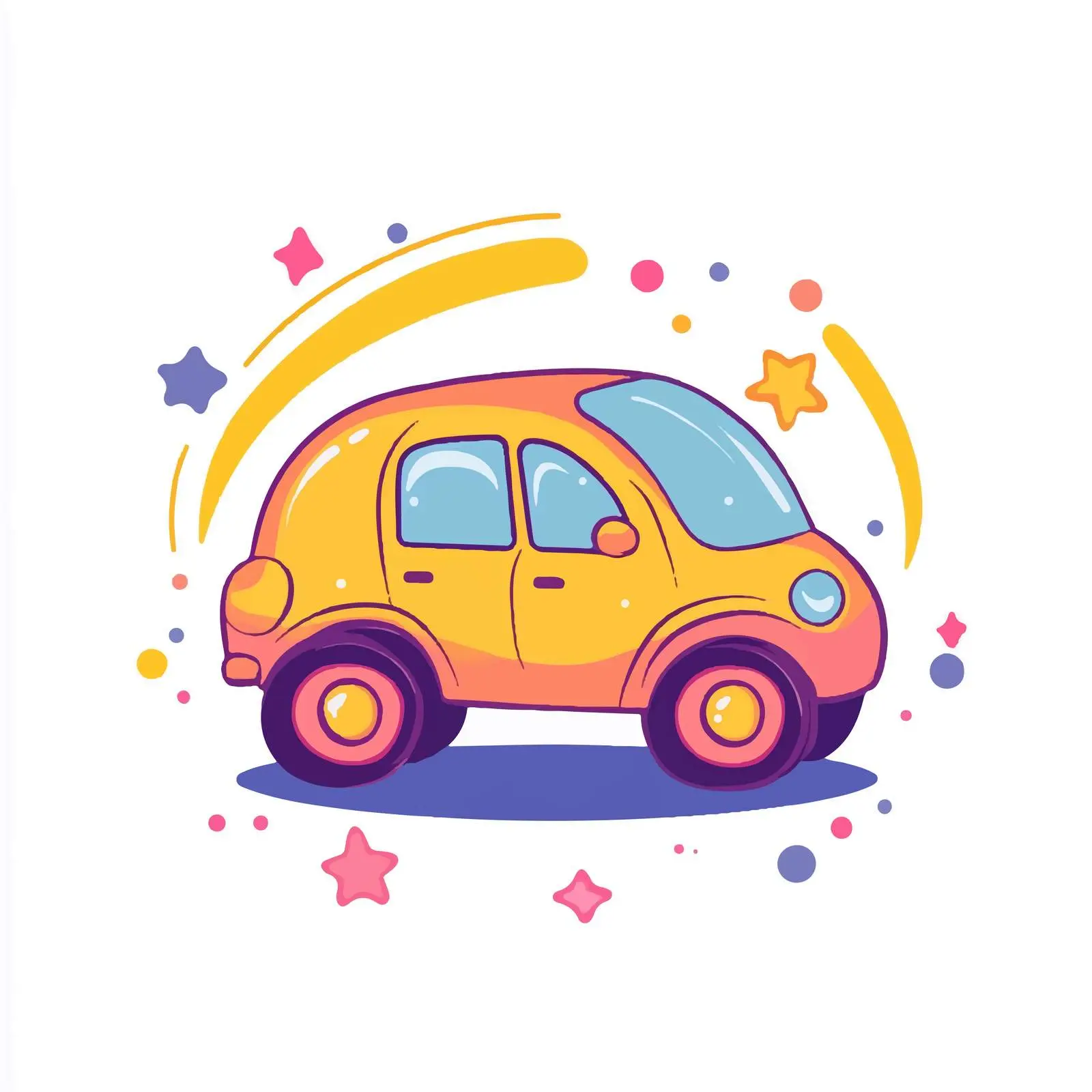 Flat Vector Baby Car Illustration — free download from Dotvec