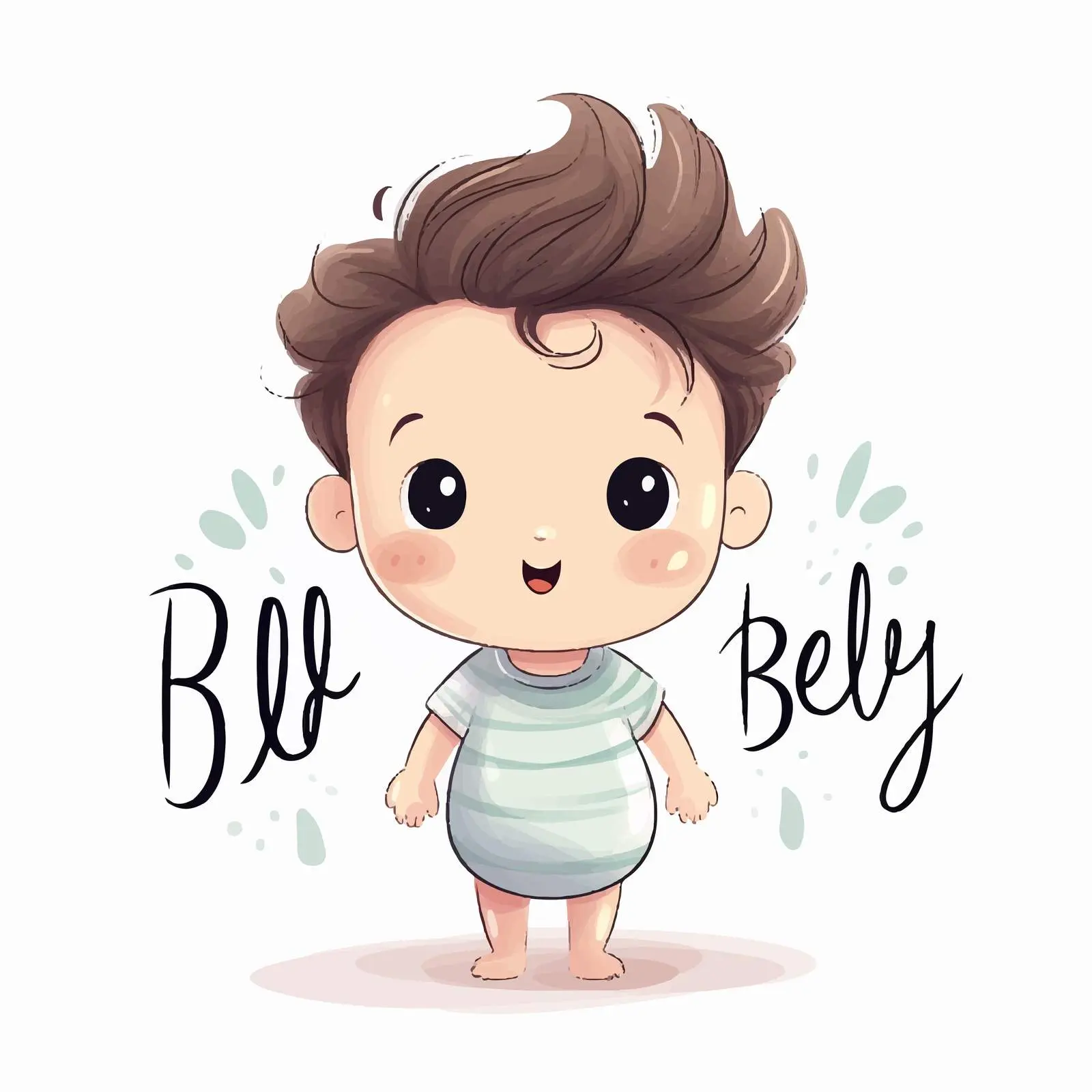 Hello Baby Card with Hand Lettering Doodle — free download from Dotvec