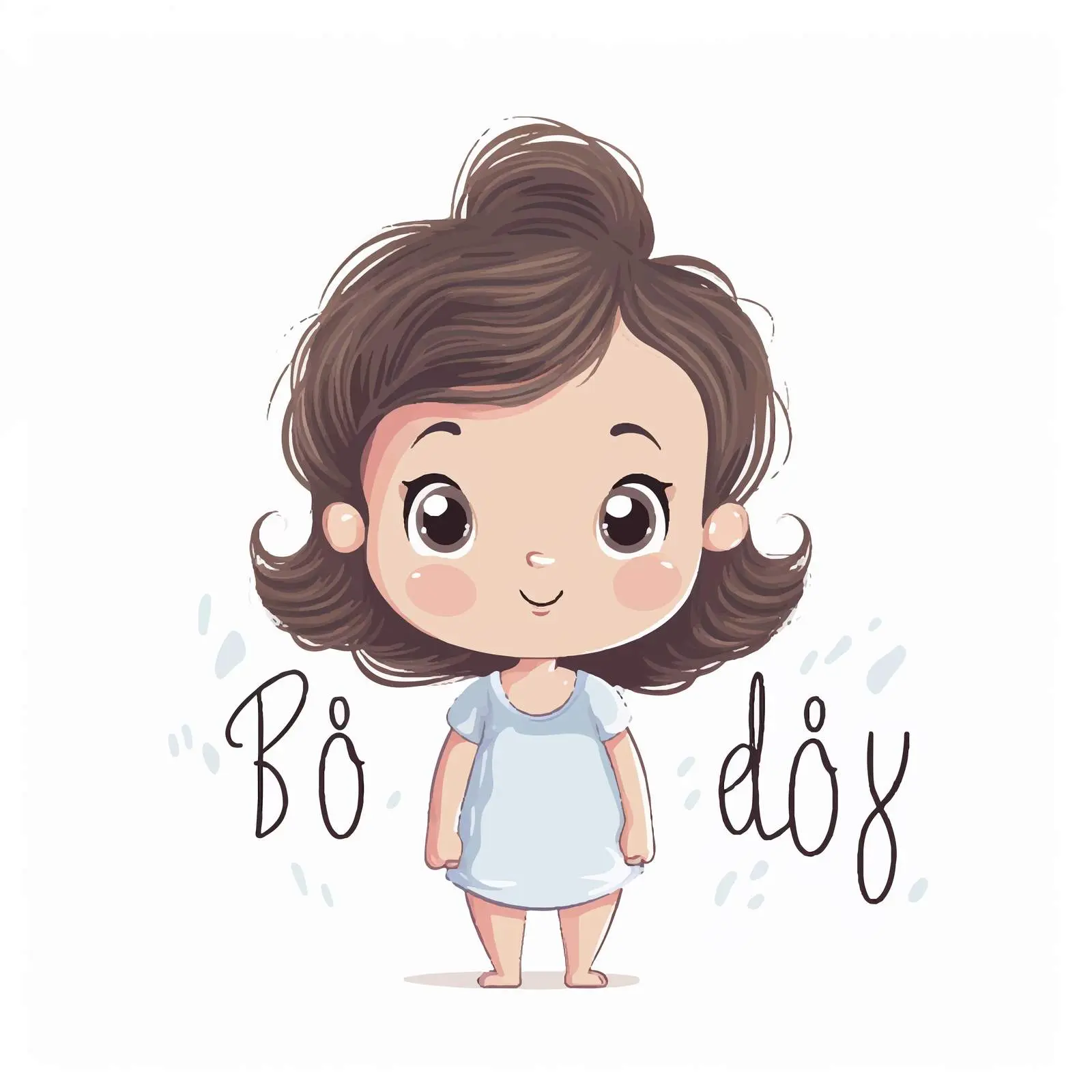 Hello Baby Hand Lettering Doodle Card – free customizable design image from Dotvec