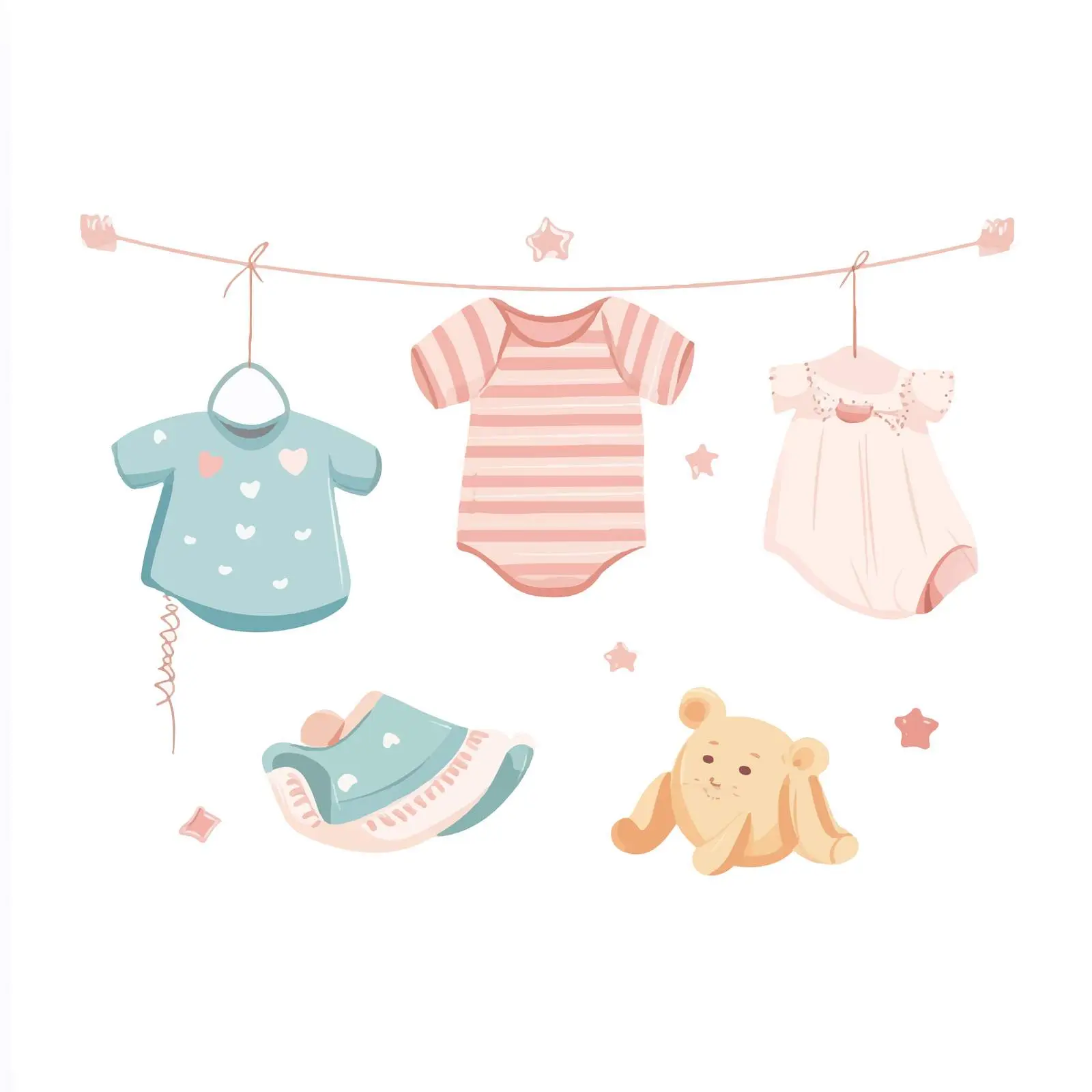 Hanging Baby Clothes and Toys — free download from Dotvec