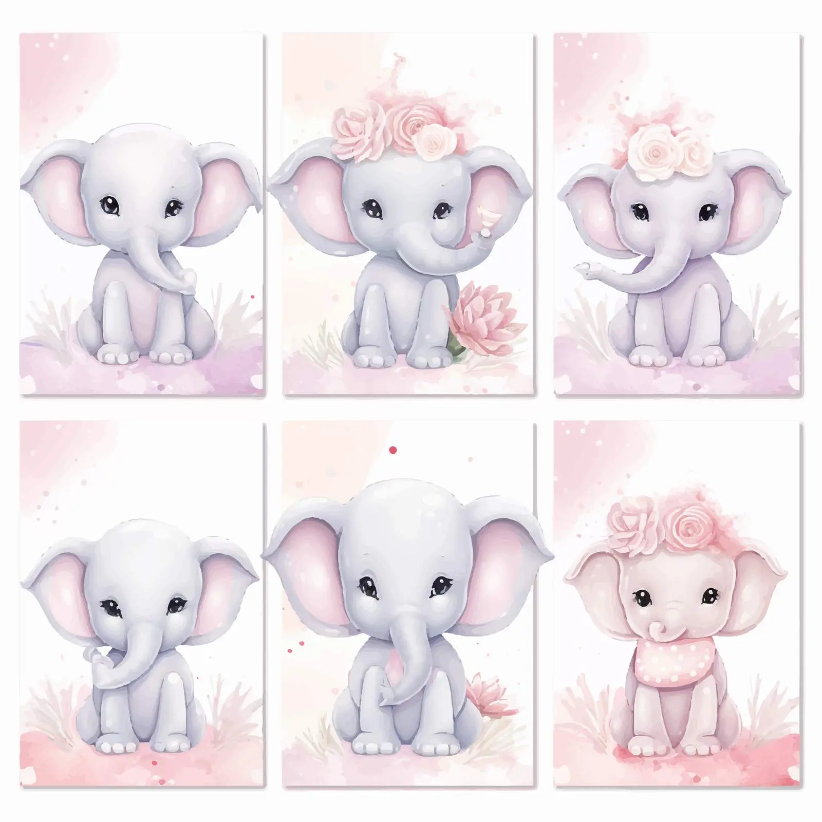 Cute Baby Elephant Birthday Card Templates – free stylish card image from Dotvec