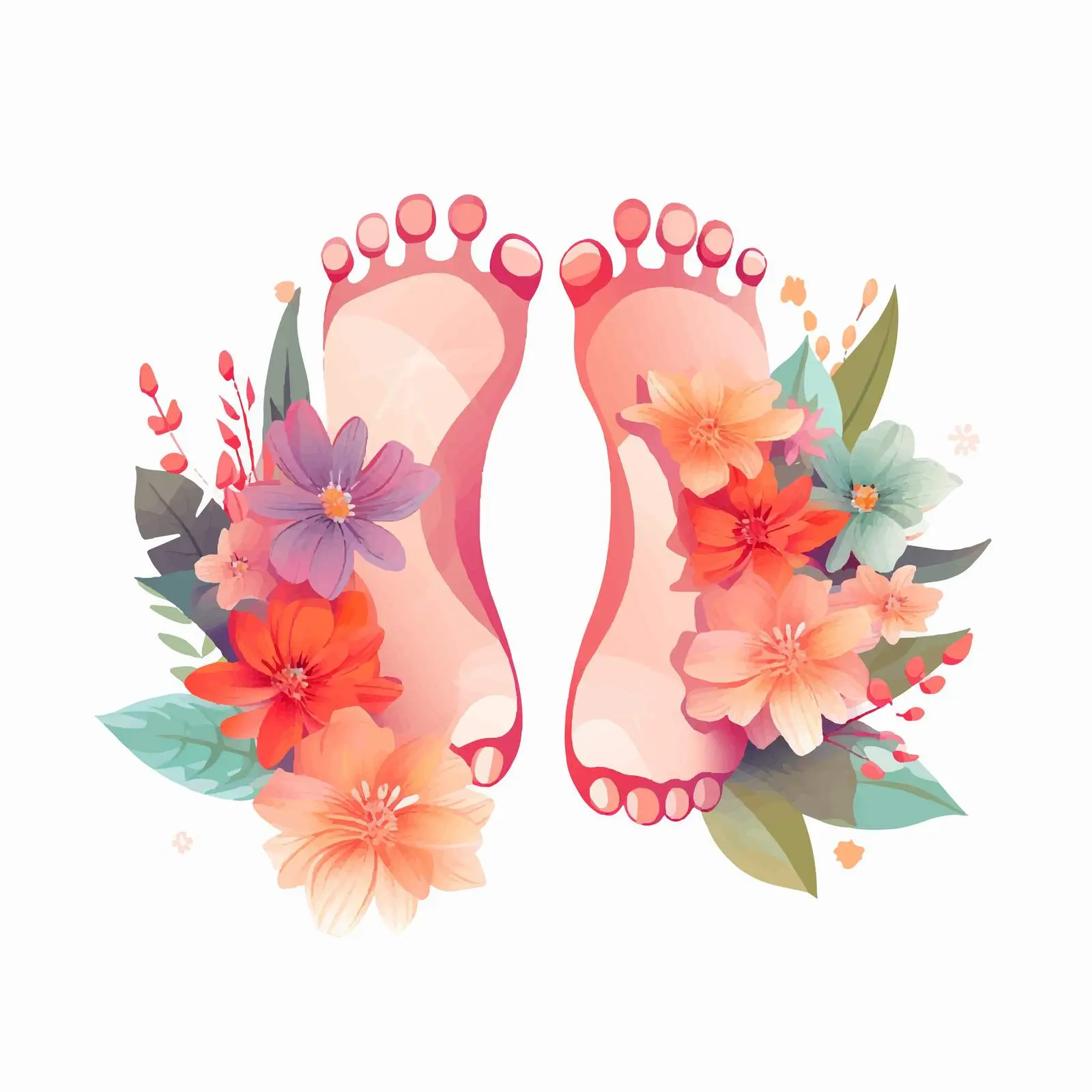 Mom and Baby Feet Mother's Day Card — free download from Dotvec