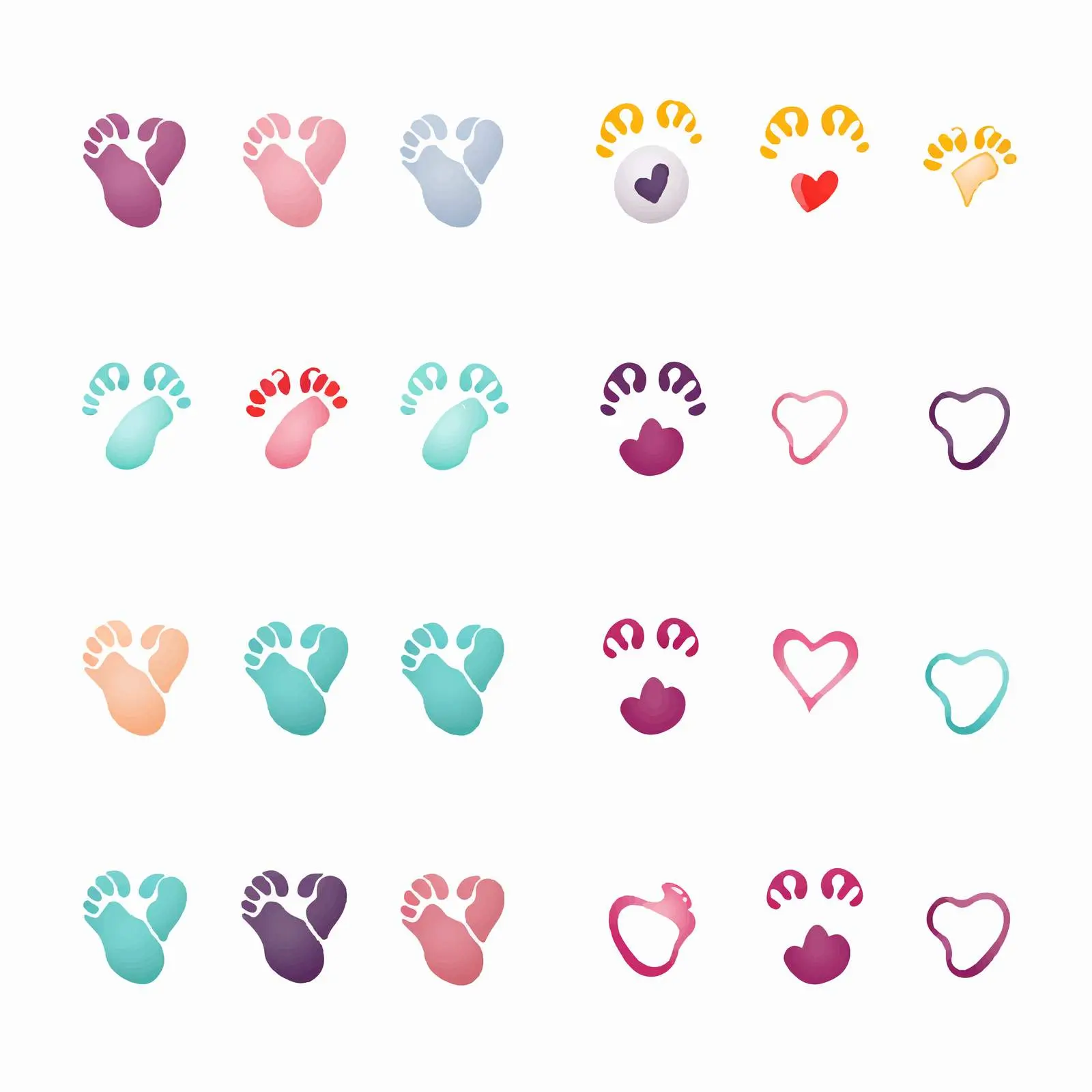 Newborn Baby Footprint Vector Icons Set — free download from Dotvec