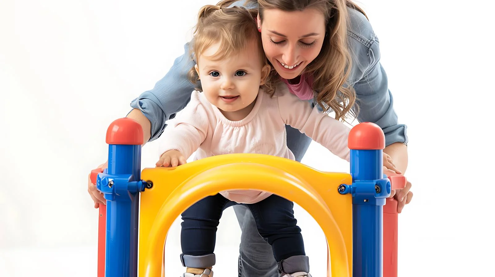 Adorable Baby Climbing on Playground Slide — free download from Dotvec