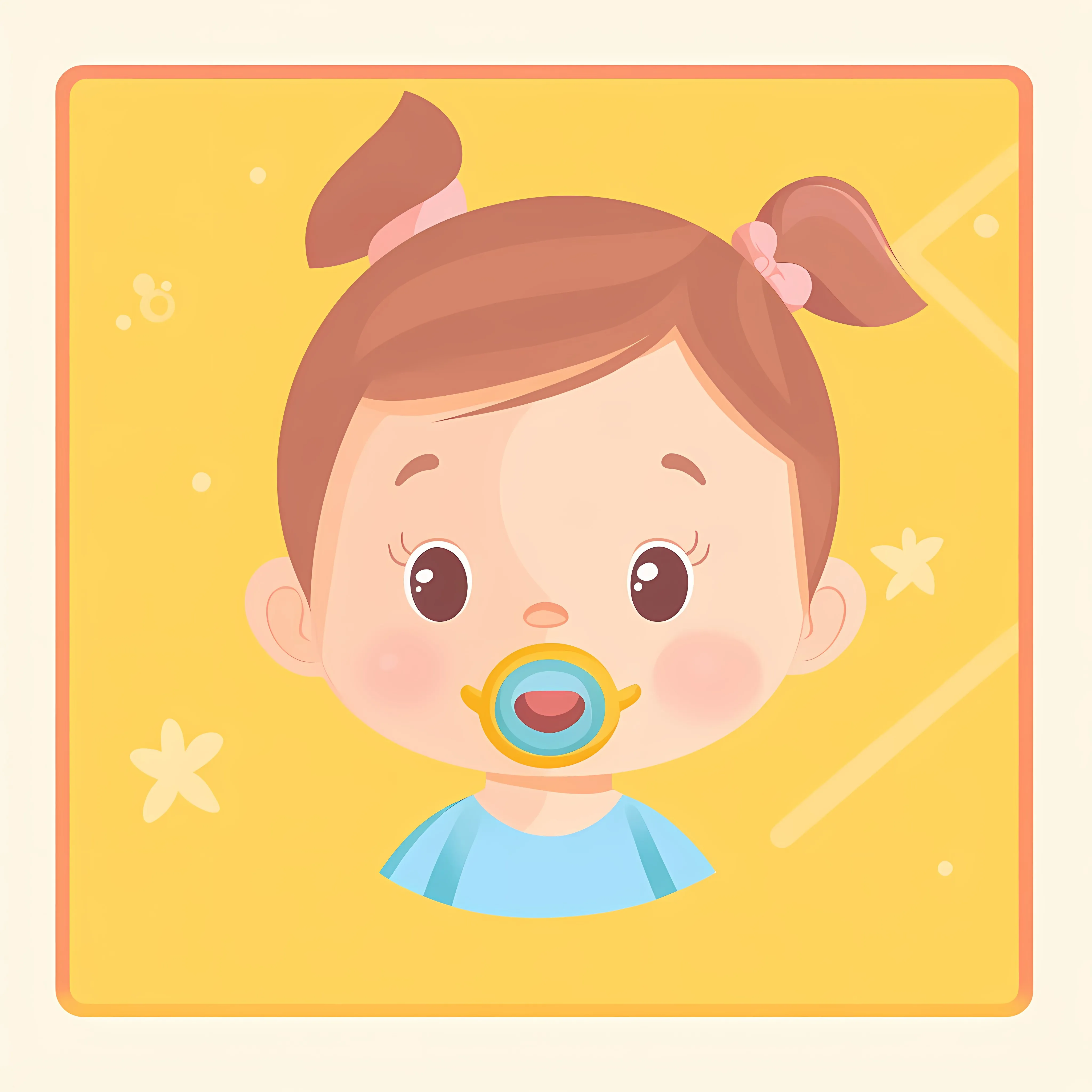 Baby Girl with Pacifier Flat Vector Illustration — free download from Dotvec