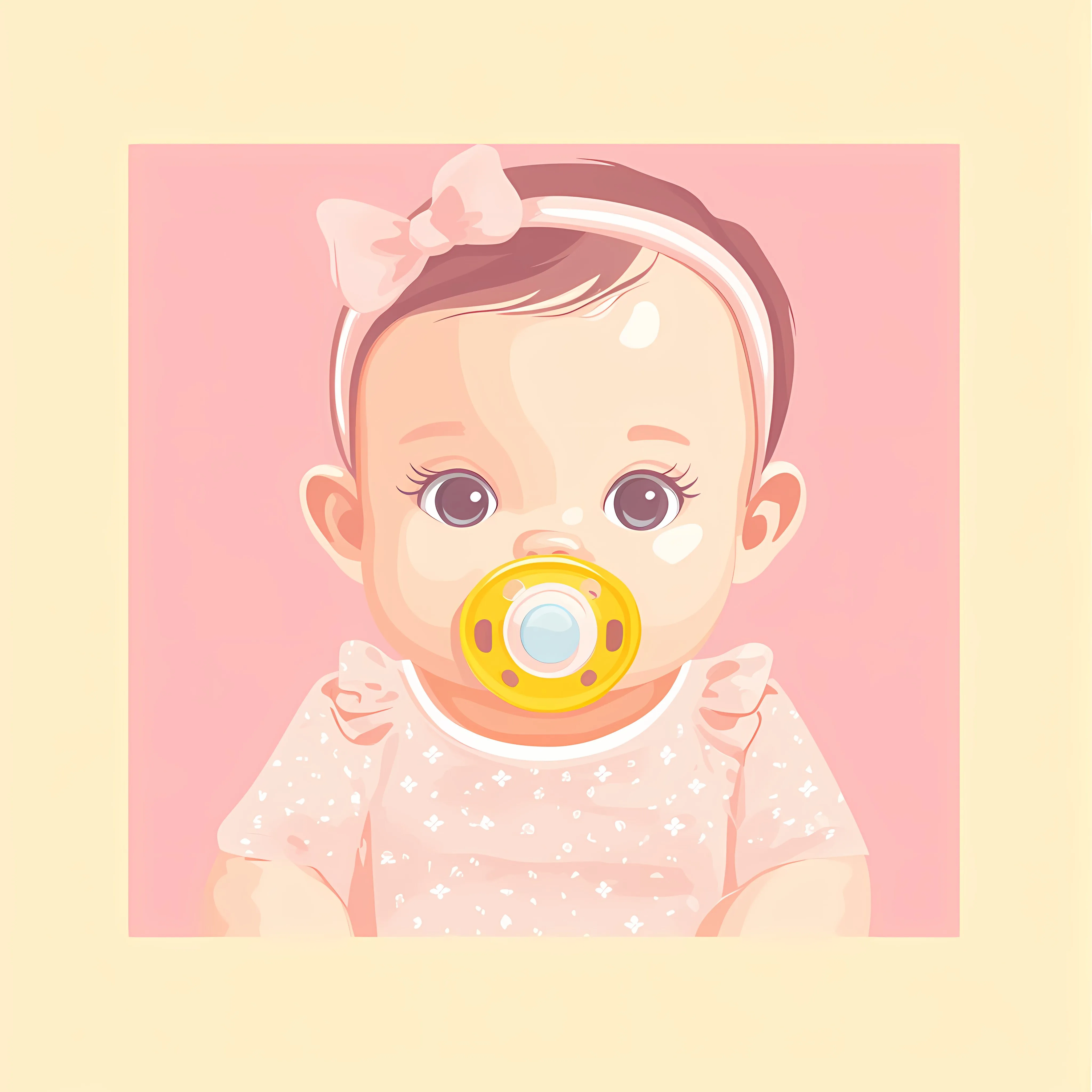 Baby Girl with Pacifier Vector Illustration — free download from Dotvec