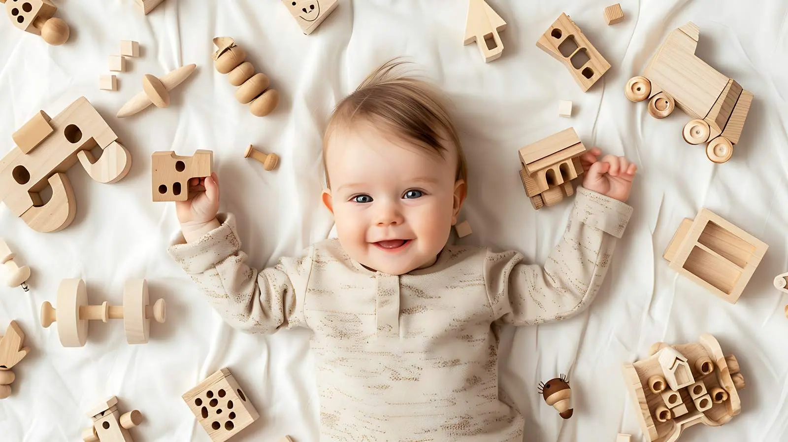 Baby Playing with Wooden Toys from Above — free download from Dotvec