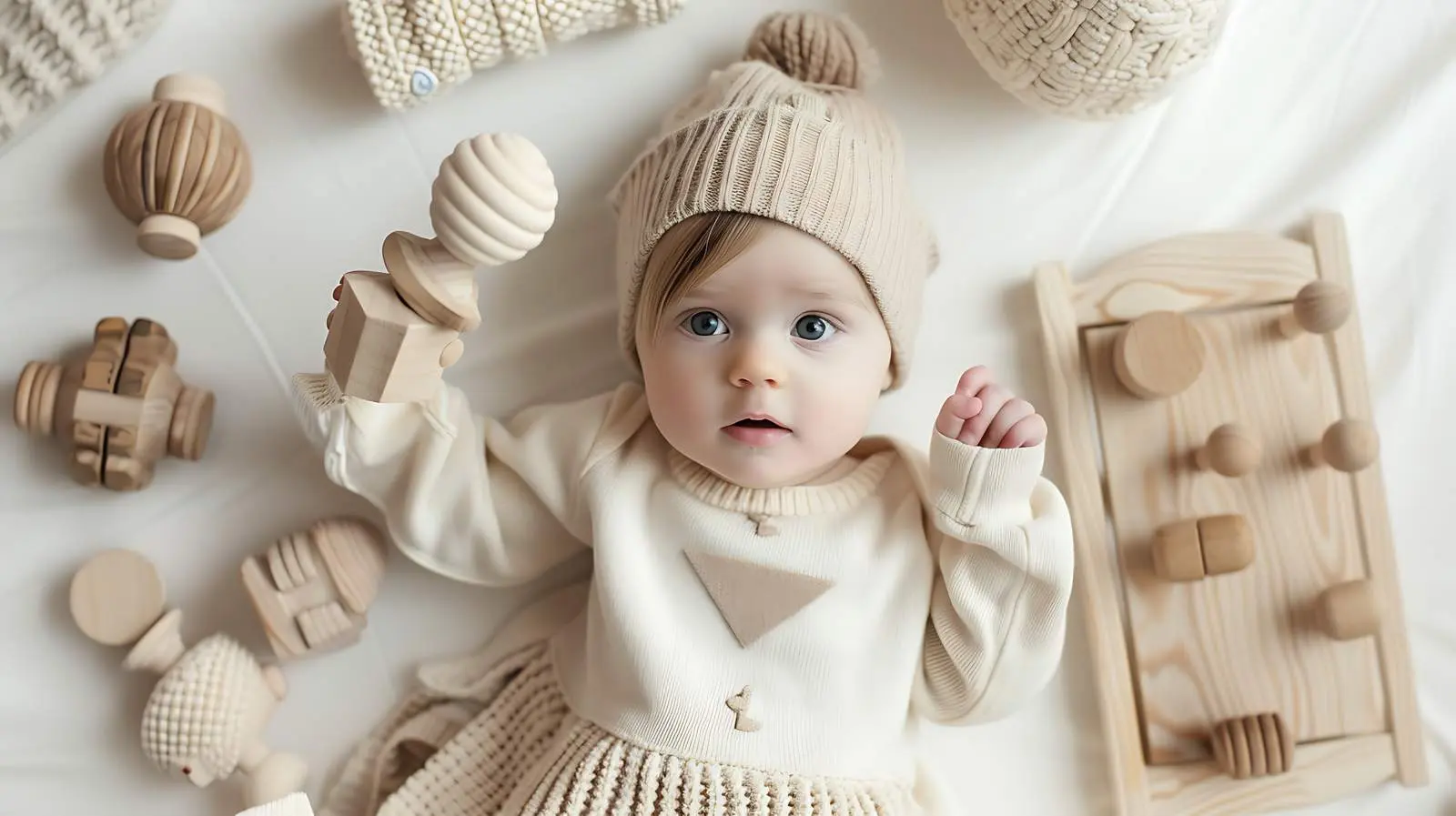 Baby Playing with Wooden Toys from Above — free download from Dotvec