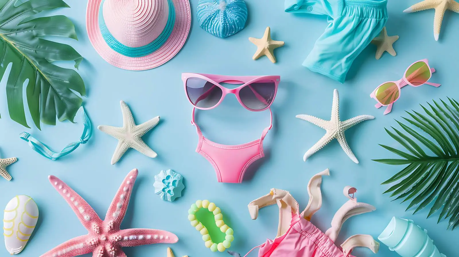 Colorful Baby and Kids Beach Essentials Collage – free toys image from Dotvec