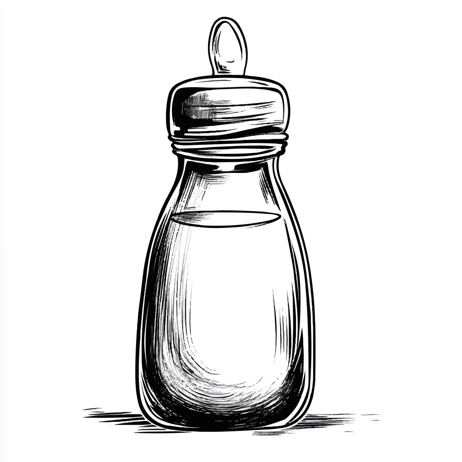 Cartoon Black and White Baby Milk Bottle — free download from Dotvec