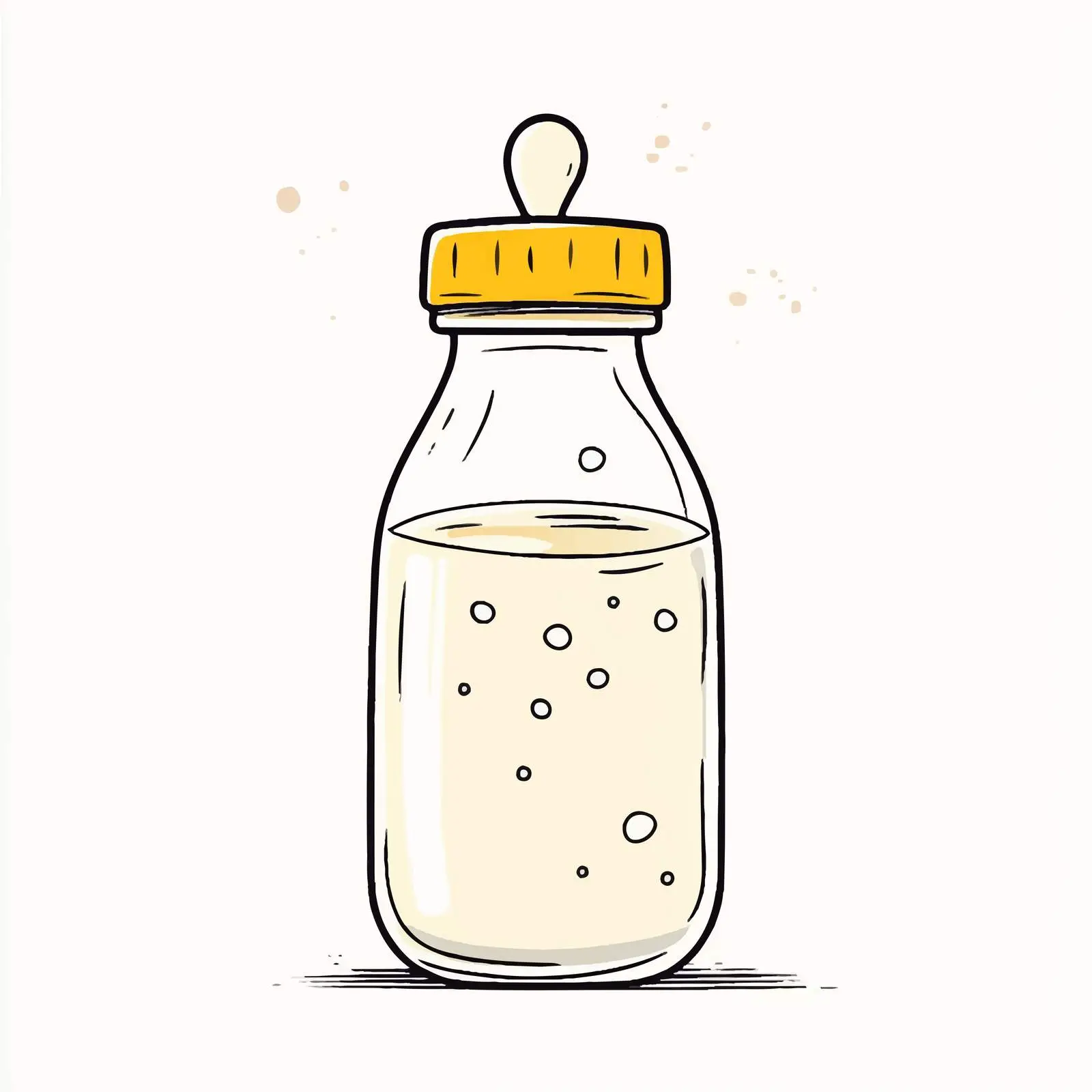 Cute Hand-Drawn Baby Milk Bottle — free download from Dotvec