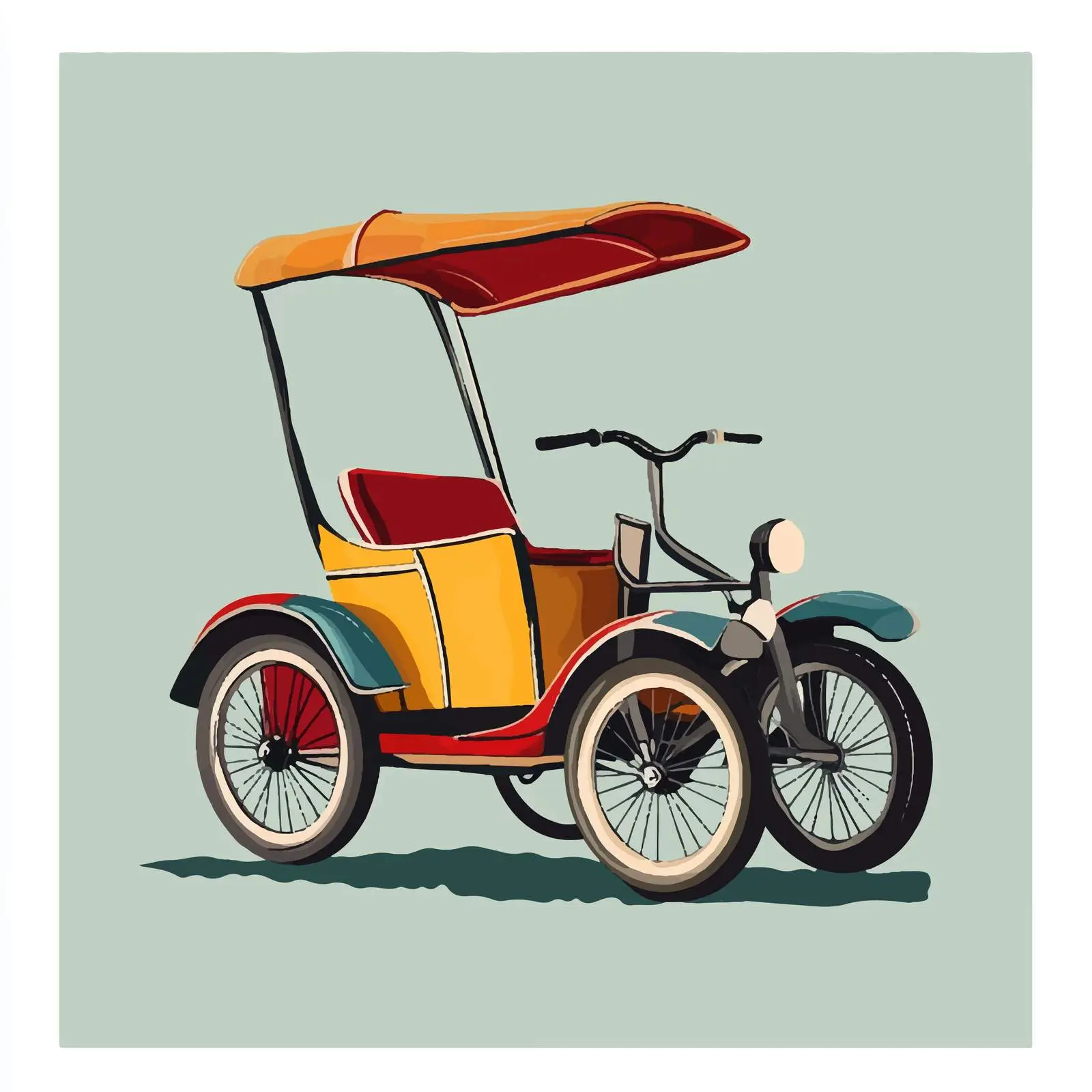 Baby Rickshaw Vector Illustration Art — free download from Dotvec