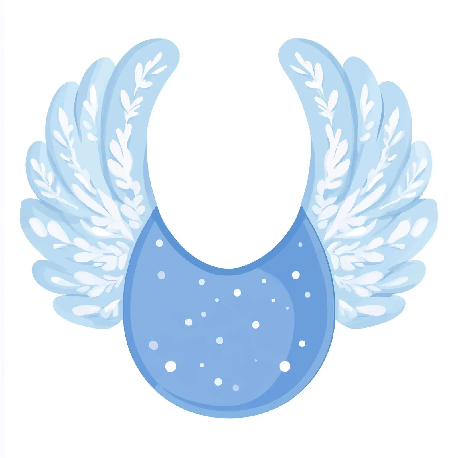 Blue Baby Shower Angel Bib Design — free download from Dotvec