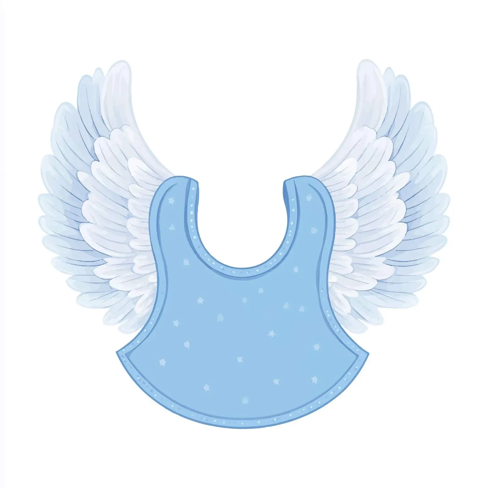 Blue Angel Baby Shower Bib Design — free download from Dotvec
