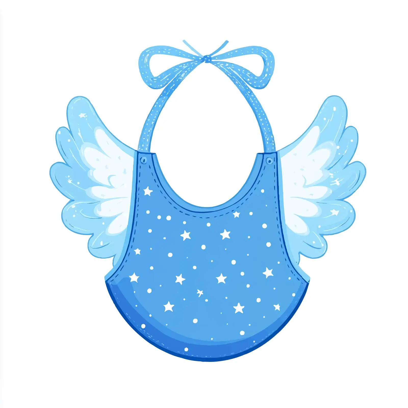 Blue Baby Shower Angel Bib Design — free download from Dotvec