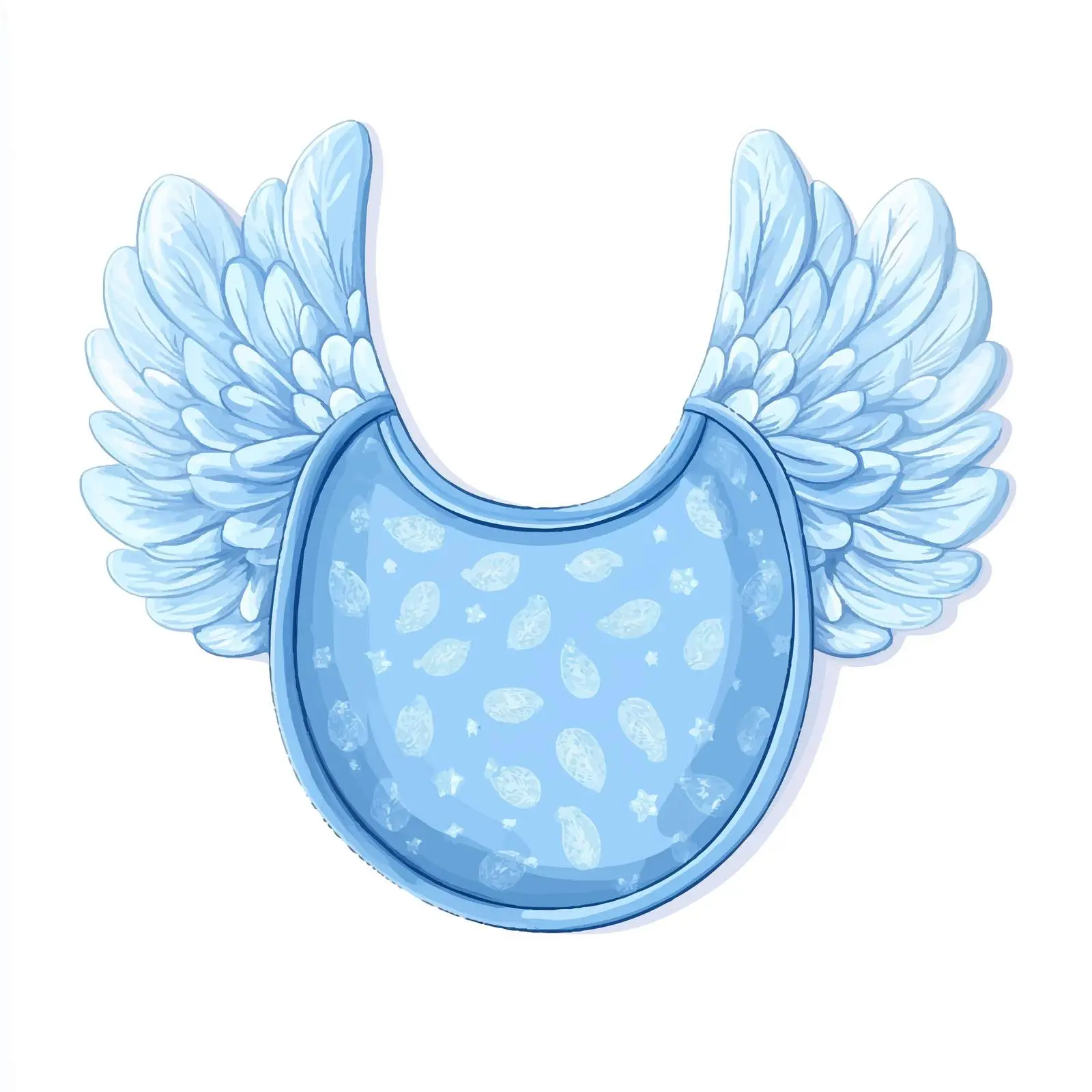 Blue Angel Bib for Baby Shower — free download from Dotvec