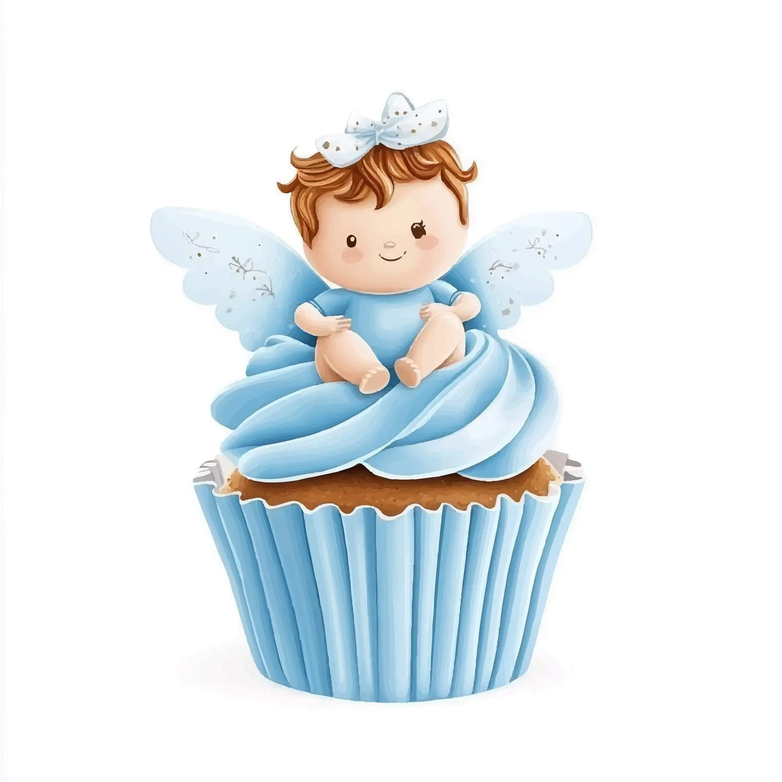 Blue Cupcake Baby Shower Celebration — free download from Dotvec