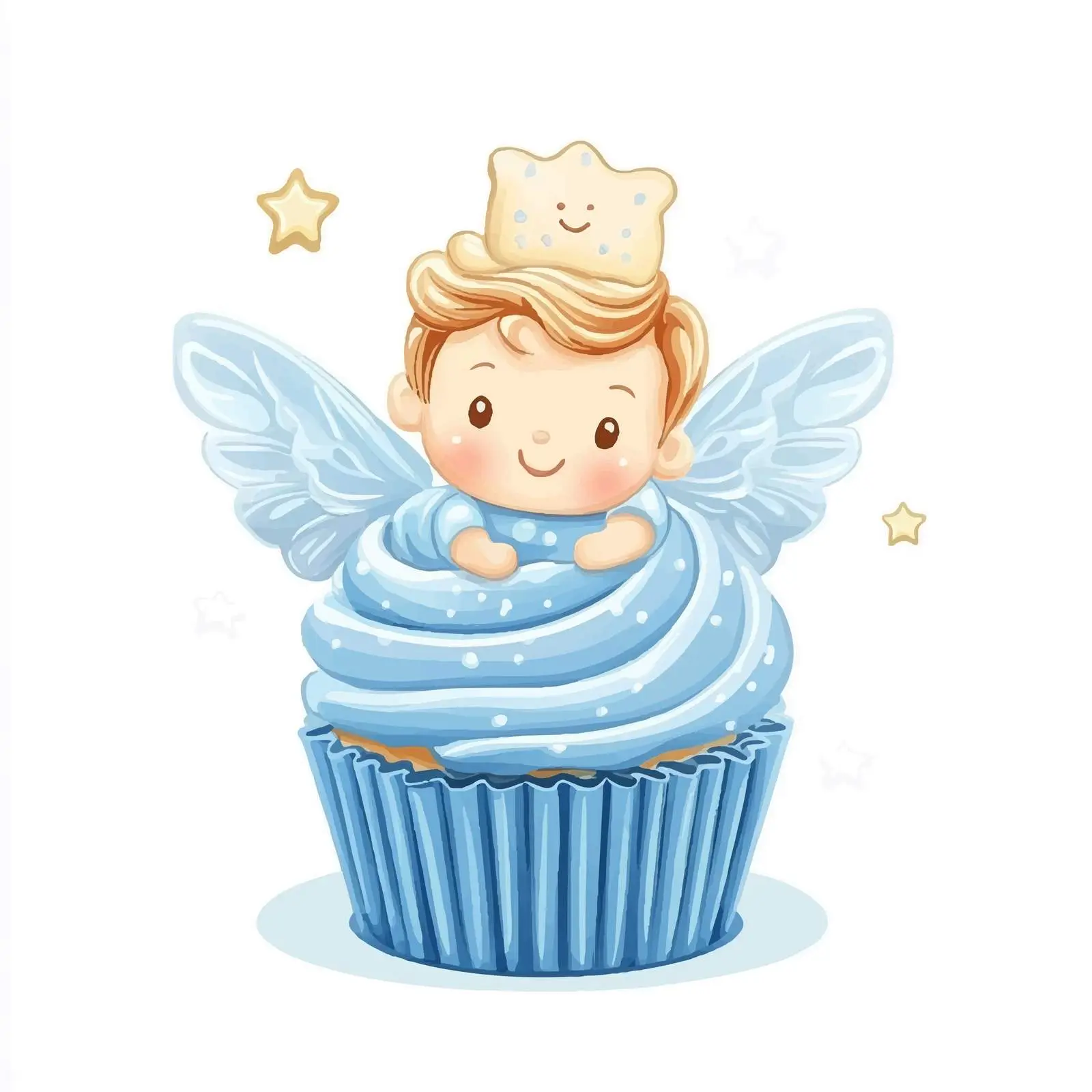 Blue Baby Shower Cupcake Vector Art — free download from Dotvec