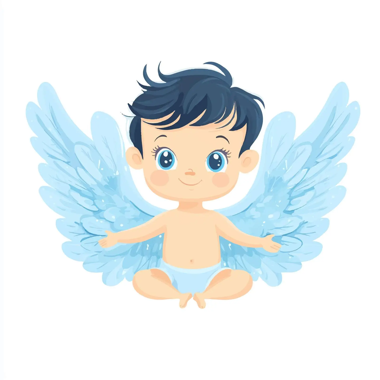 Blue Baby Shower Angel Decoration Vector — free download from Dotvec