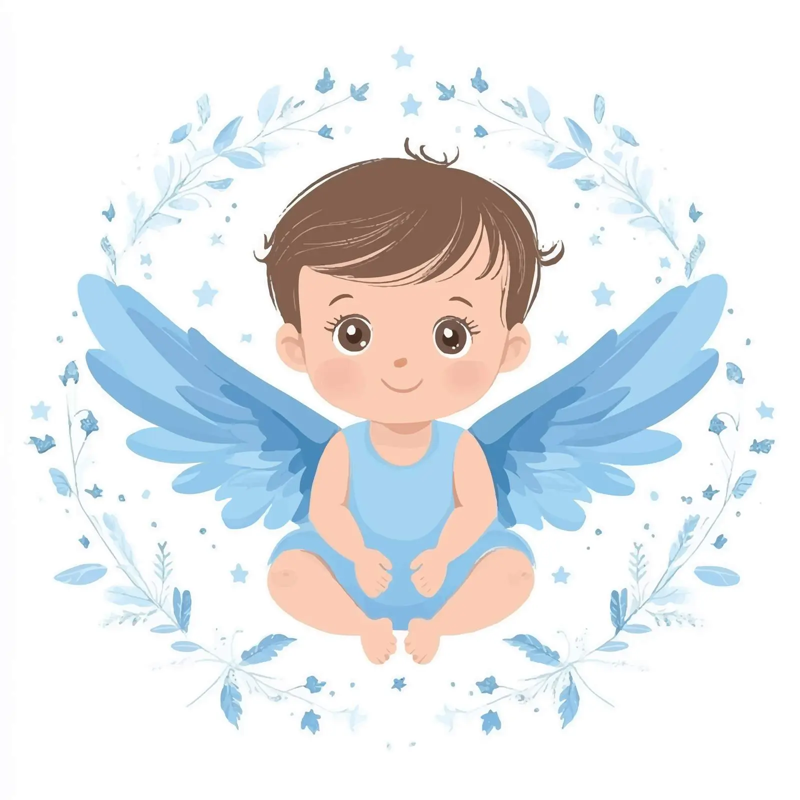 Blue Angel Baby Shower Decoration Vector – free baby welcome image from Dotvec