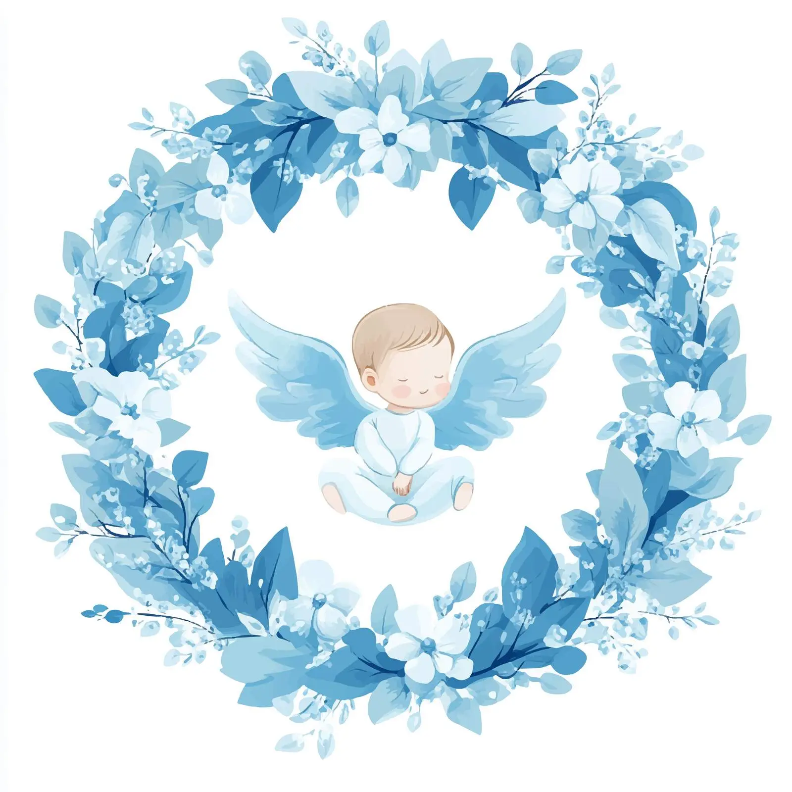 Blue Garland for Baby Shower Decor — free download from Dotvec
