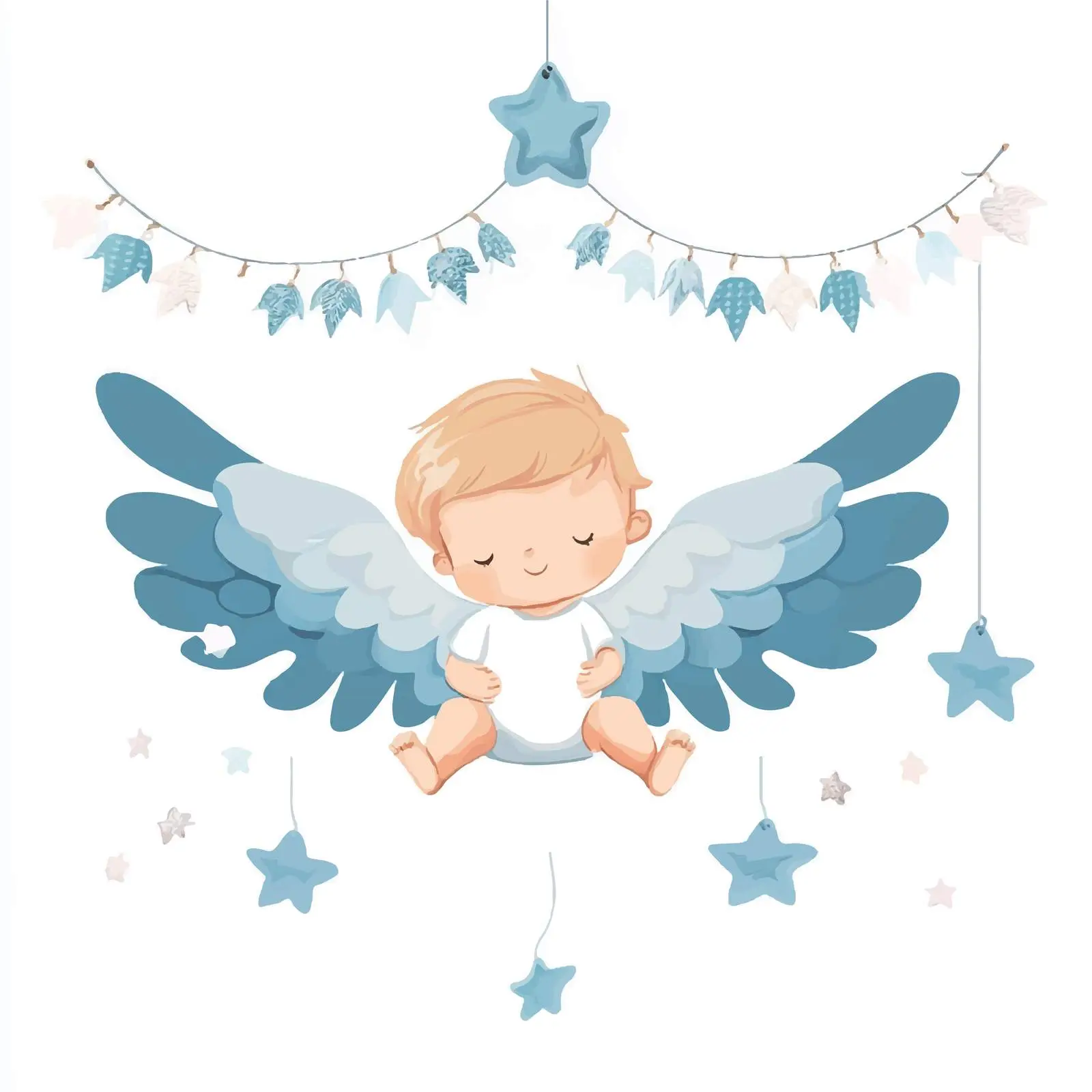 Blue Baby Shower Garland Decor — free download from Dotvec