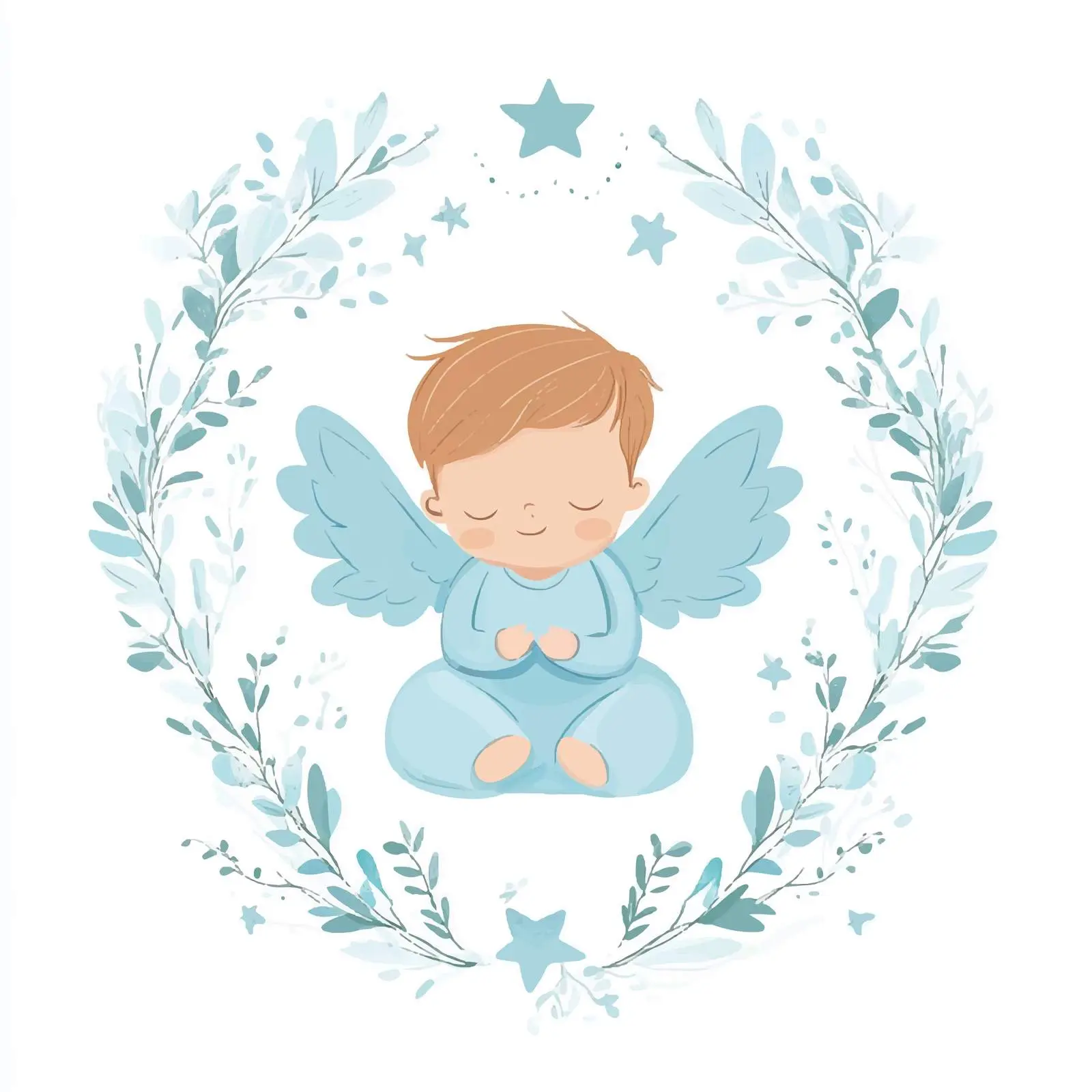 Blue Angel Baby Shower Invitation — free download from Dotvec