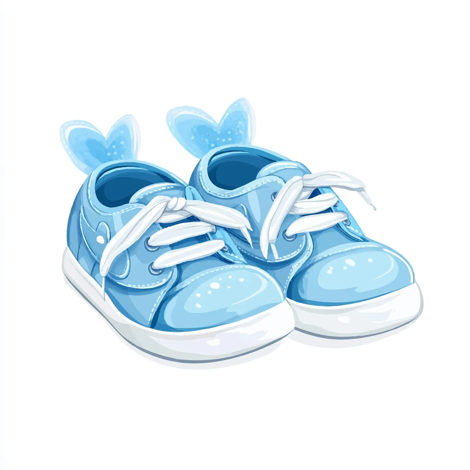 Blue Baby Shower Shoes Illustration — free download from Dotvec