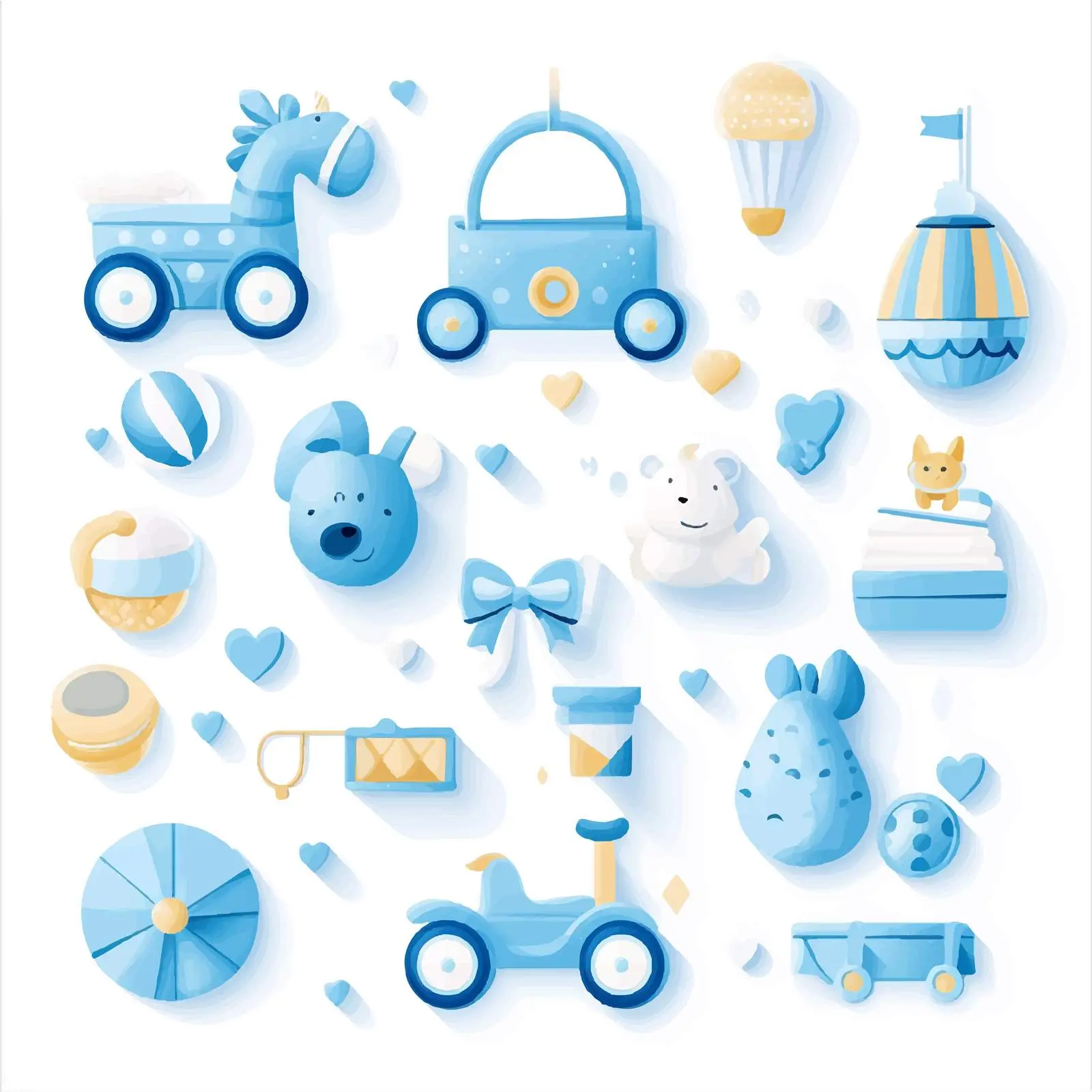 Blue Baby Shower Toy Composition — free download from Dotvec