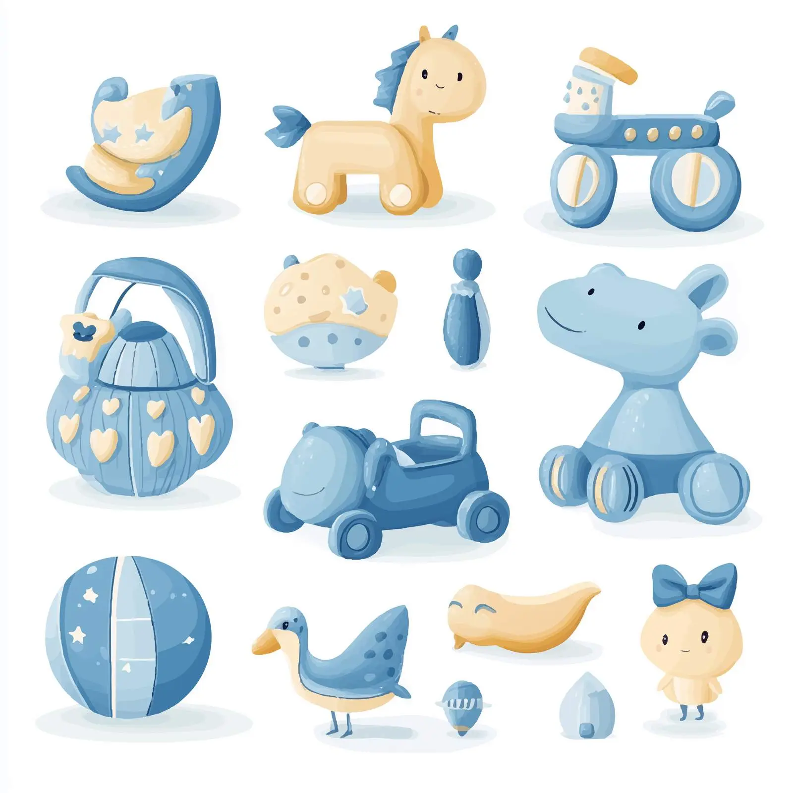 Blue Baby Shower Toys Vector Design — free download from Dotvec