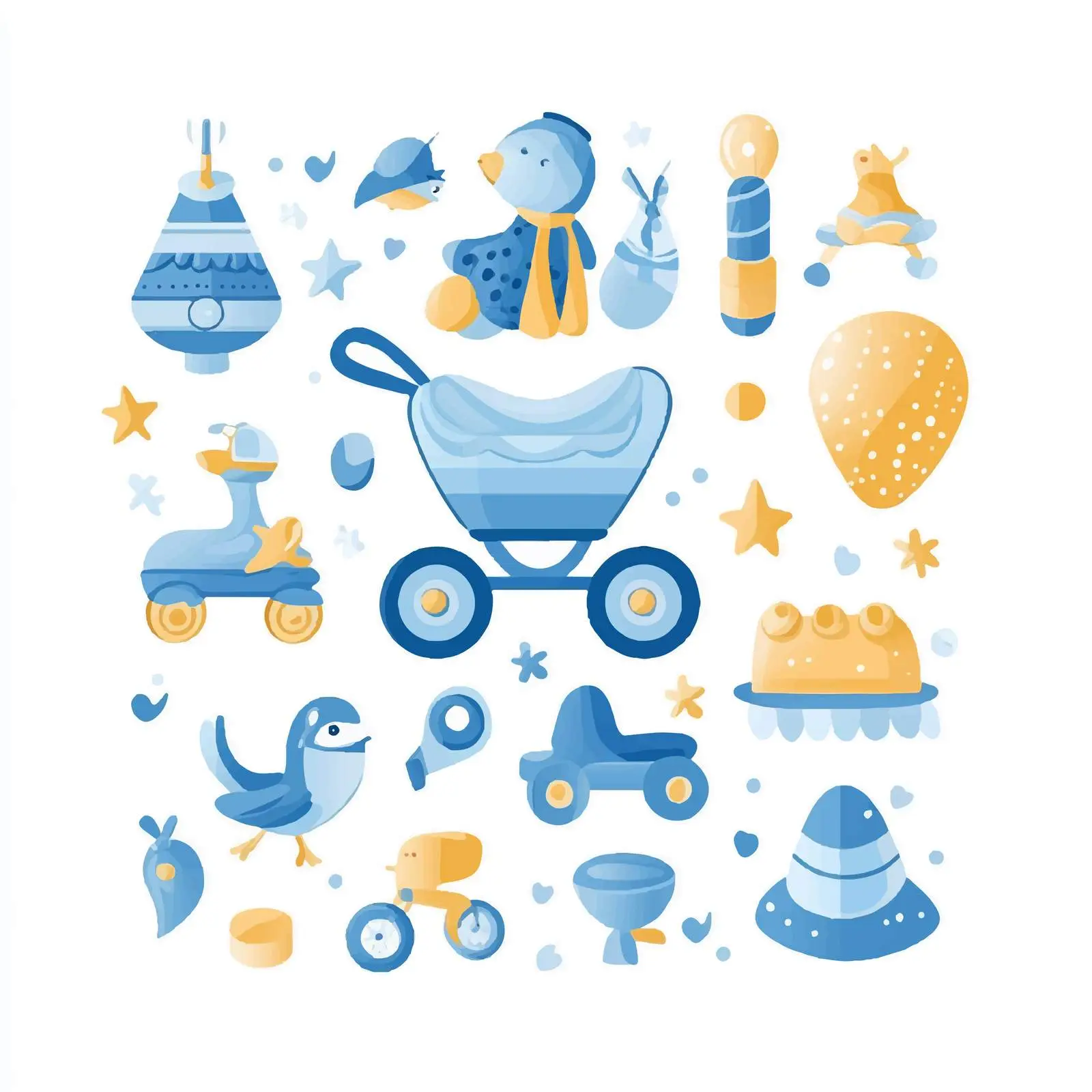 Blue Toys for Baby Shower Celebration — free download from Dotvec