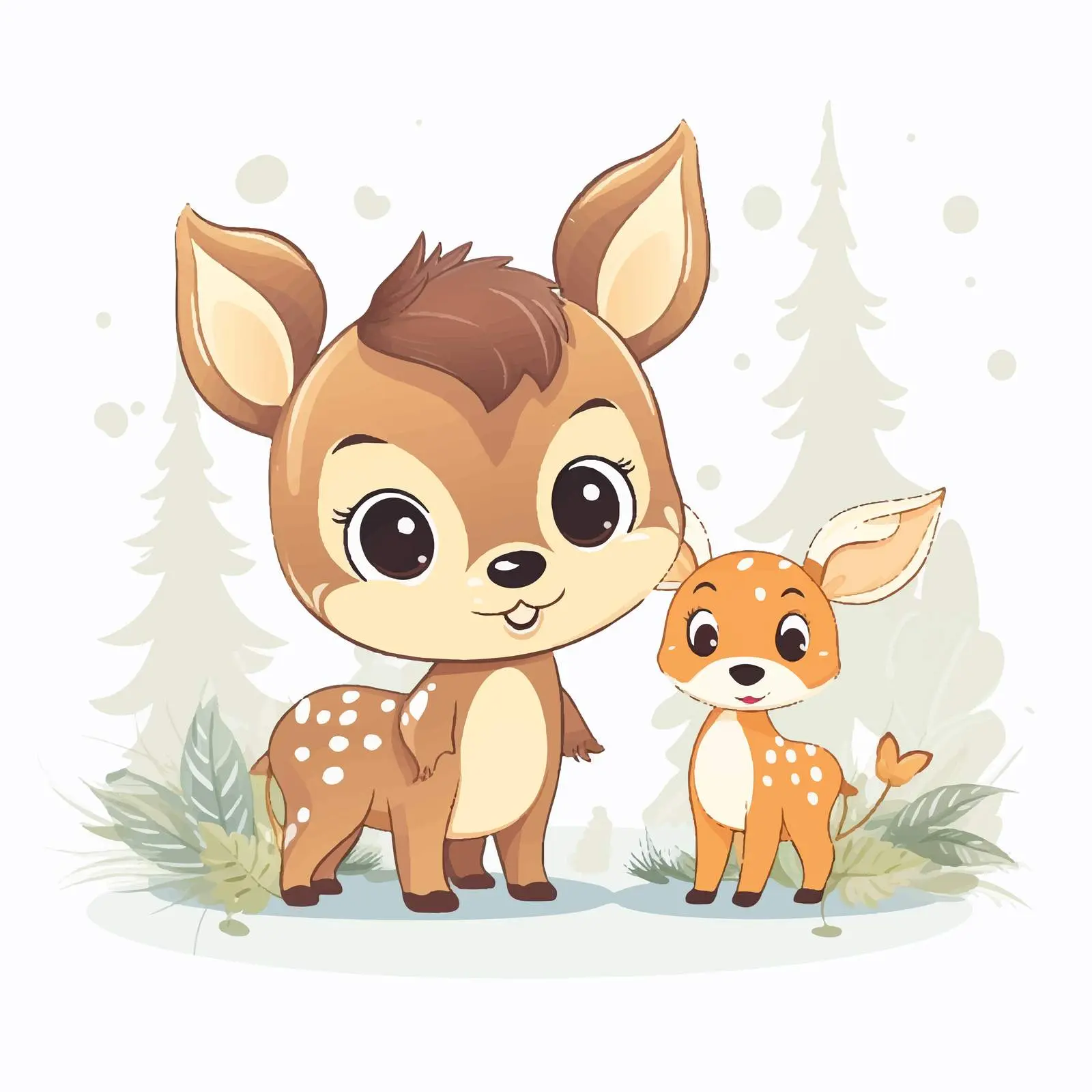 Cute Reindeer and Chipmunk Baby Shower Card Vector — free download from Dotvec