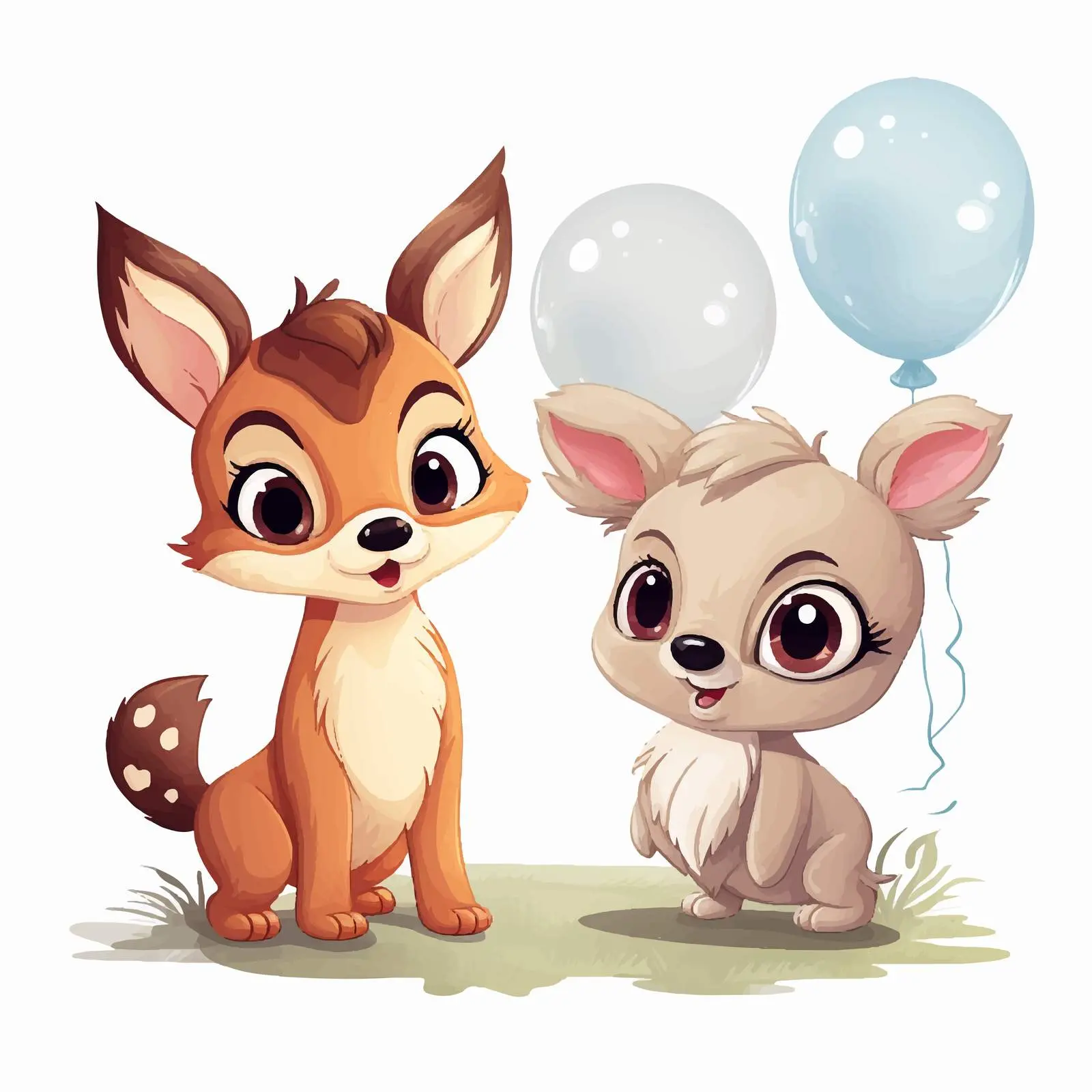 Cute Reindeer and Chipmunk Baby Shower Card – free childrens party image from Dotvec