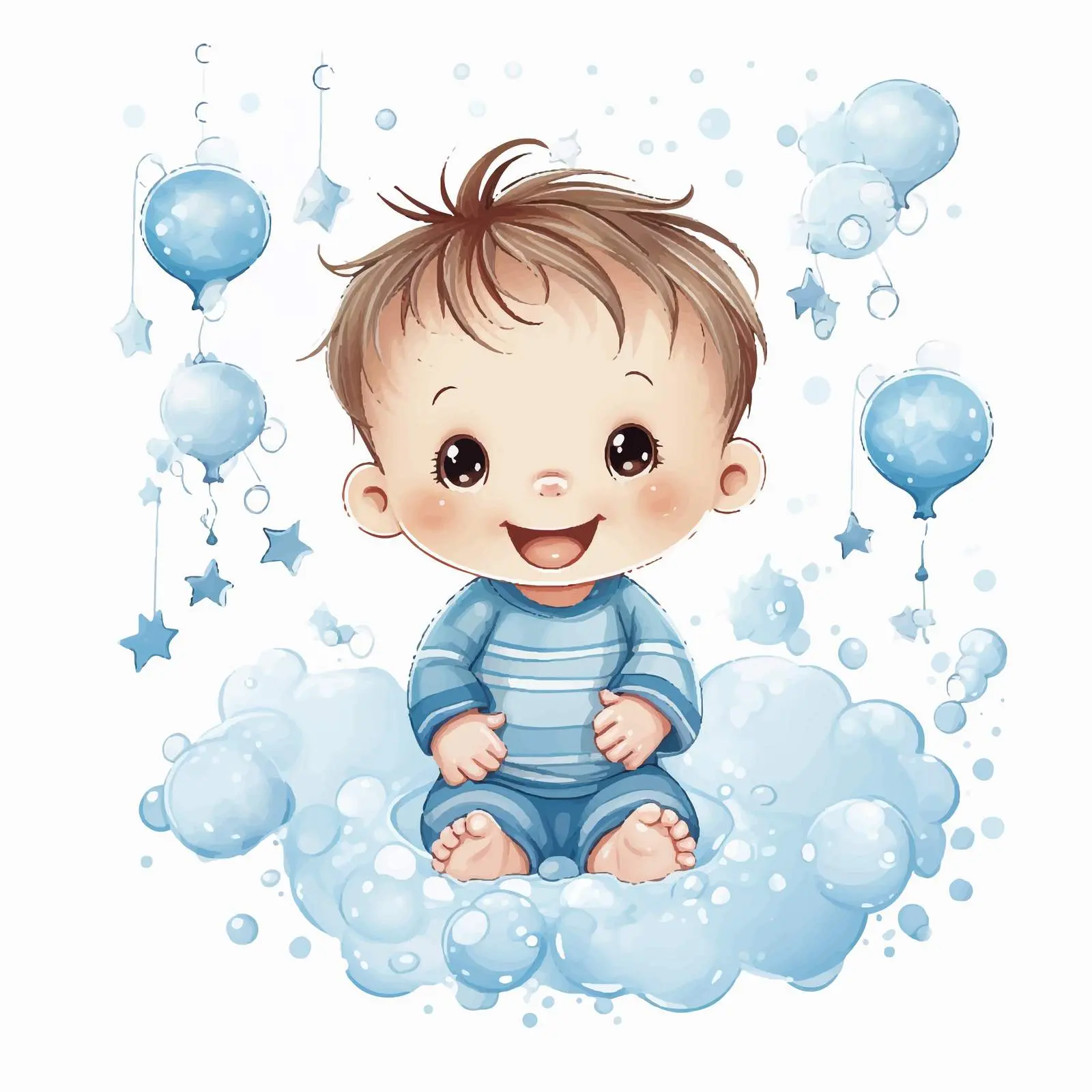 Cute Baby Shower Card with Cartoon Boy — free download from Dotvec