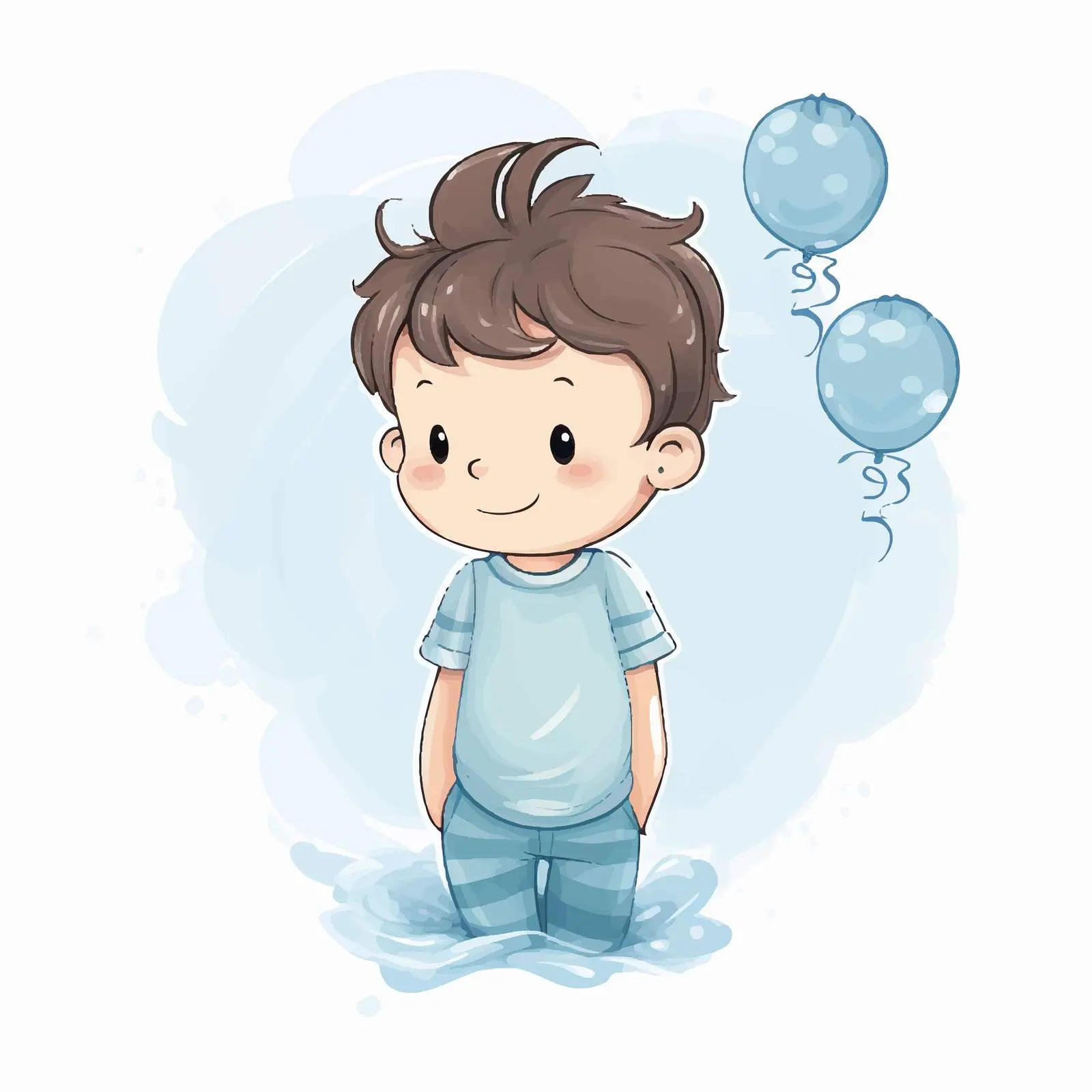 Cute Baby Shower Card with Cartoon Boy Illustration – free boy illustration image from Dotvec