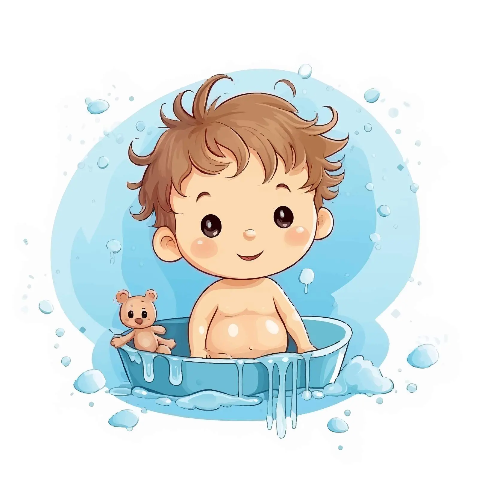 Cute Baby Shower Card with Cartoon Boy — free download from Dotvec