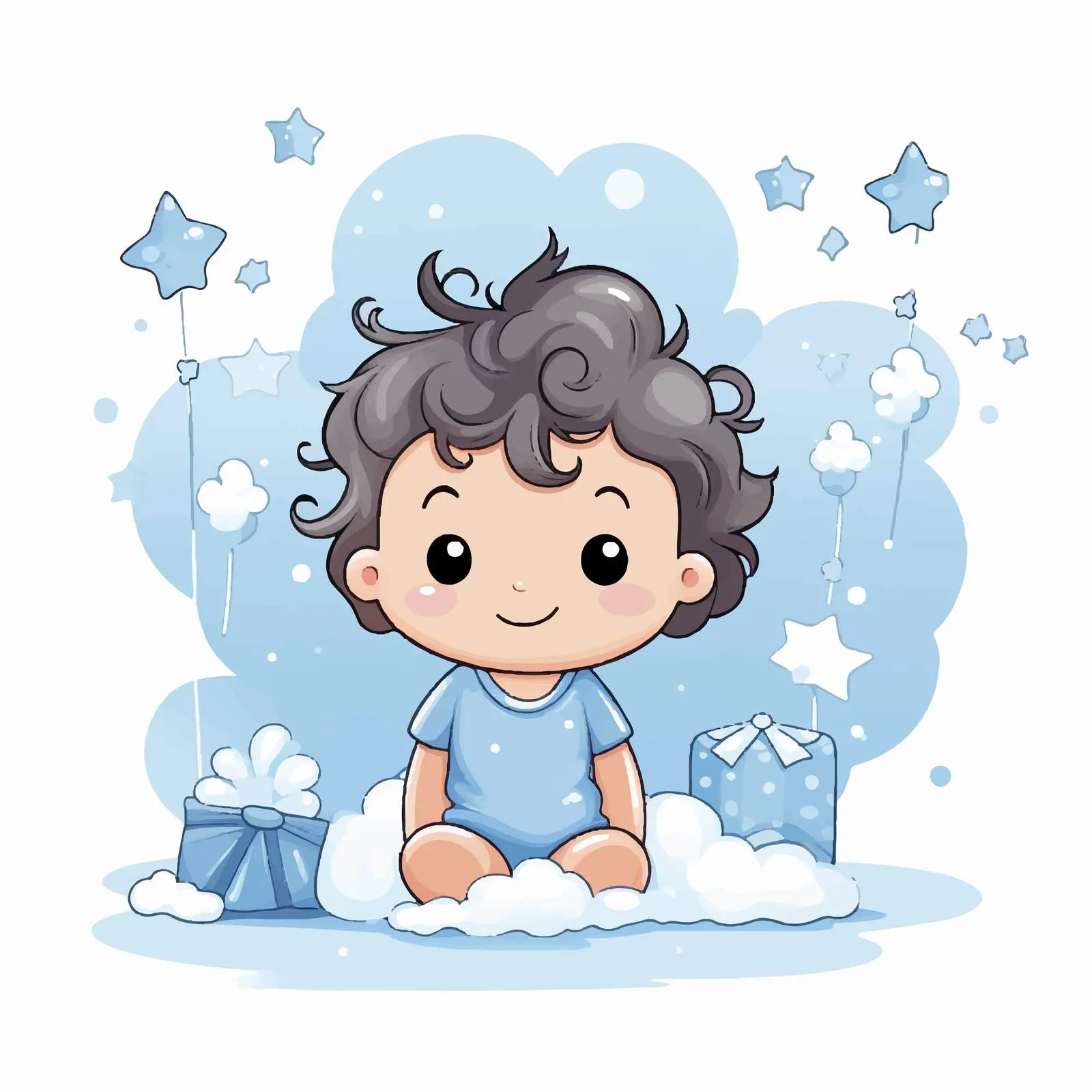 Cute Baby Shower Card for Little Boy — free download from Dotvec