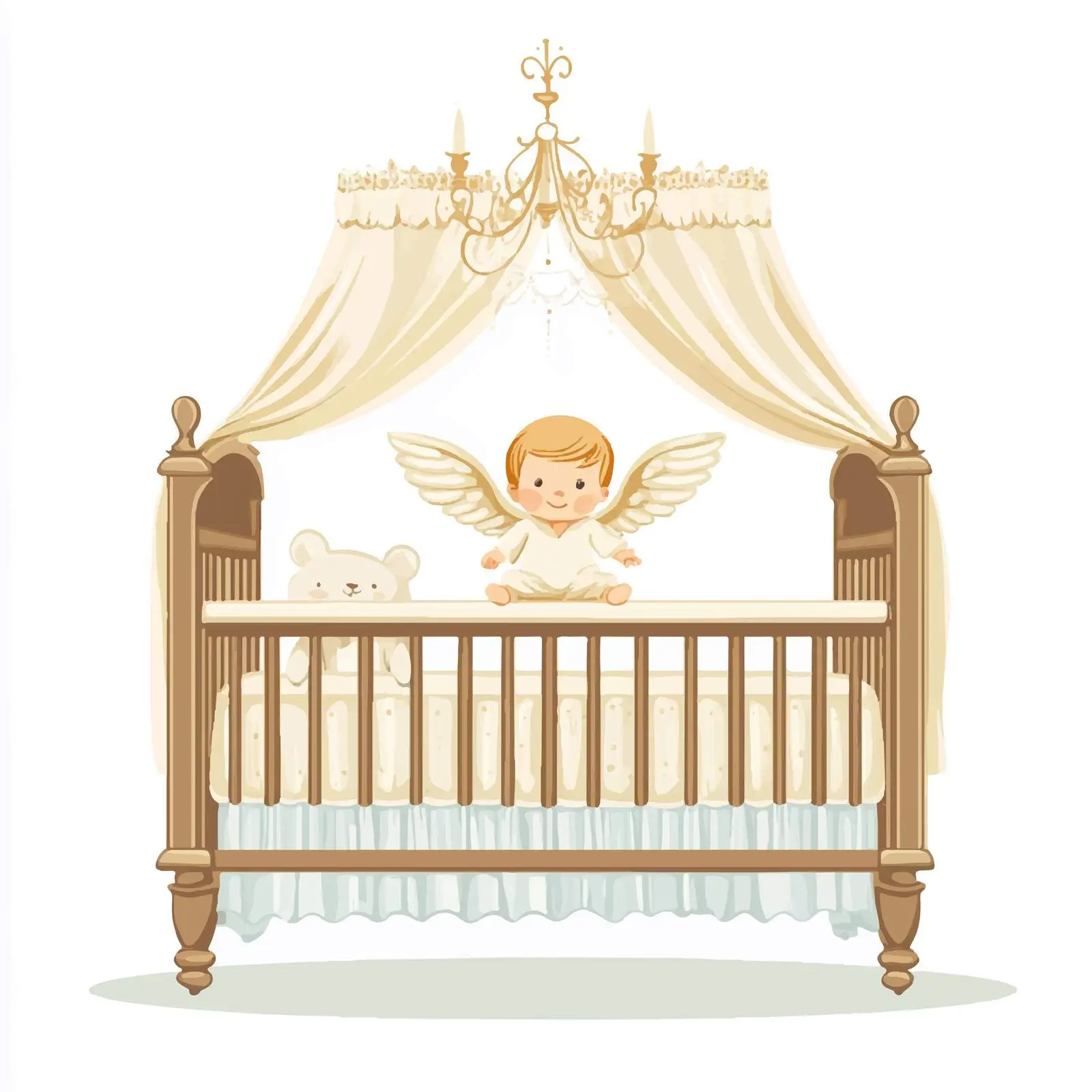 Baby Shower Angel Crib Design — free download from Dotvec