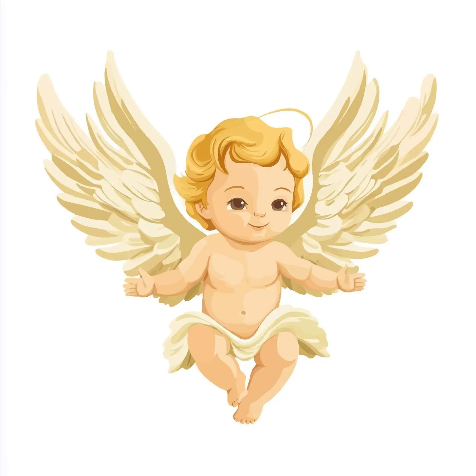 Cute Baby Shower Angel Illustration — free download from Dotvec