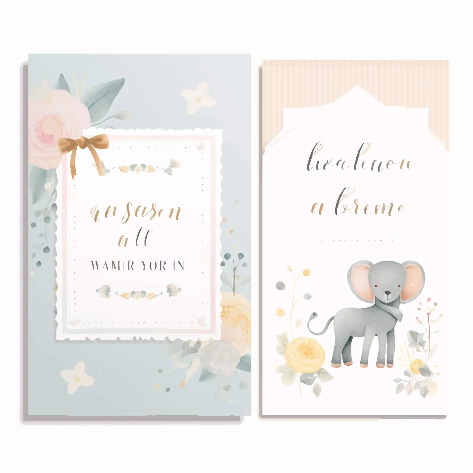 Baby Shower Invitation and Thank You Card Set — free download from Dotvec