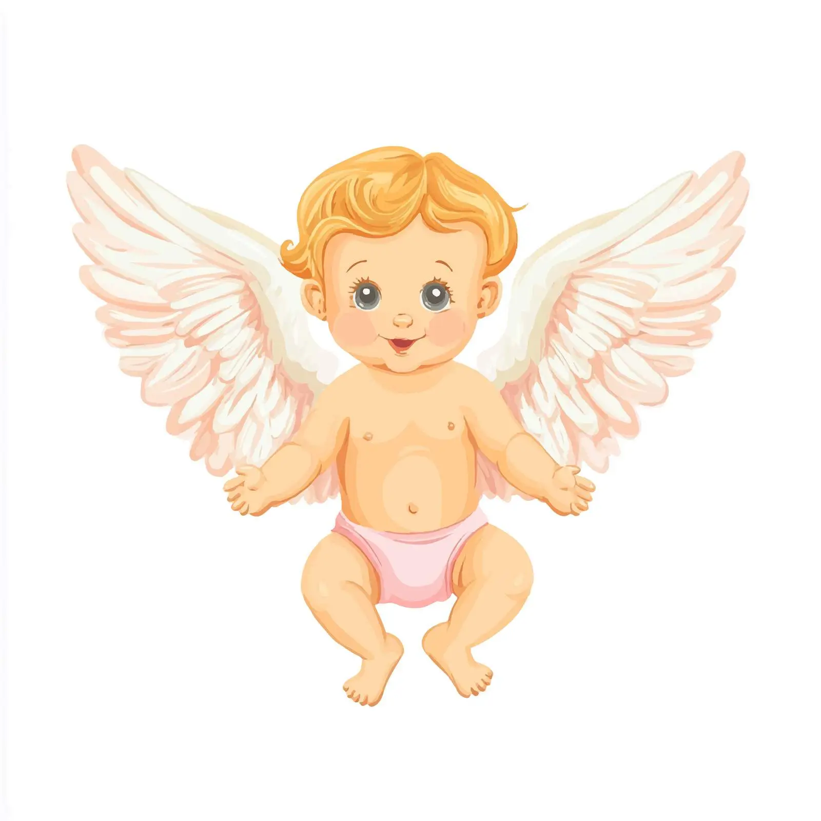 Pink Diaper Angel Baby Shower Design — free download from Dotvec
